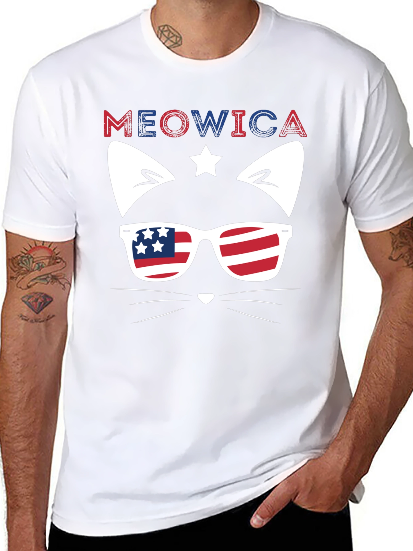 Meowica Cat Patriotic T-Shirt