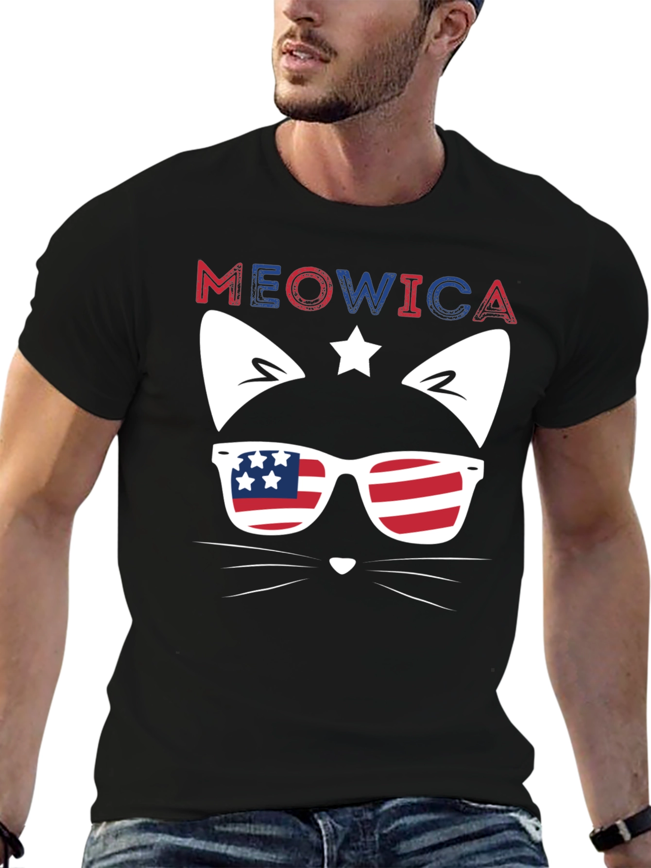 Meowica Cat Patriotic T-Shirt