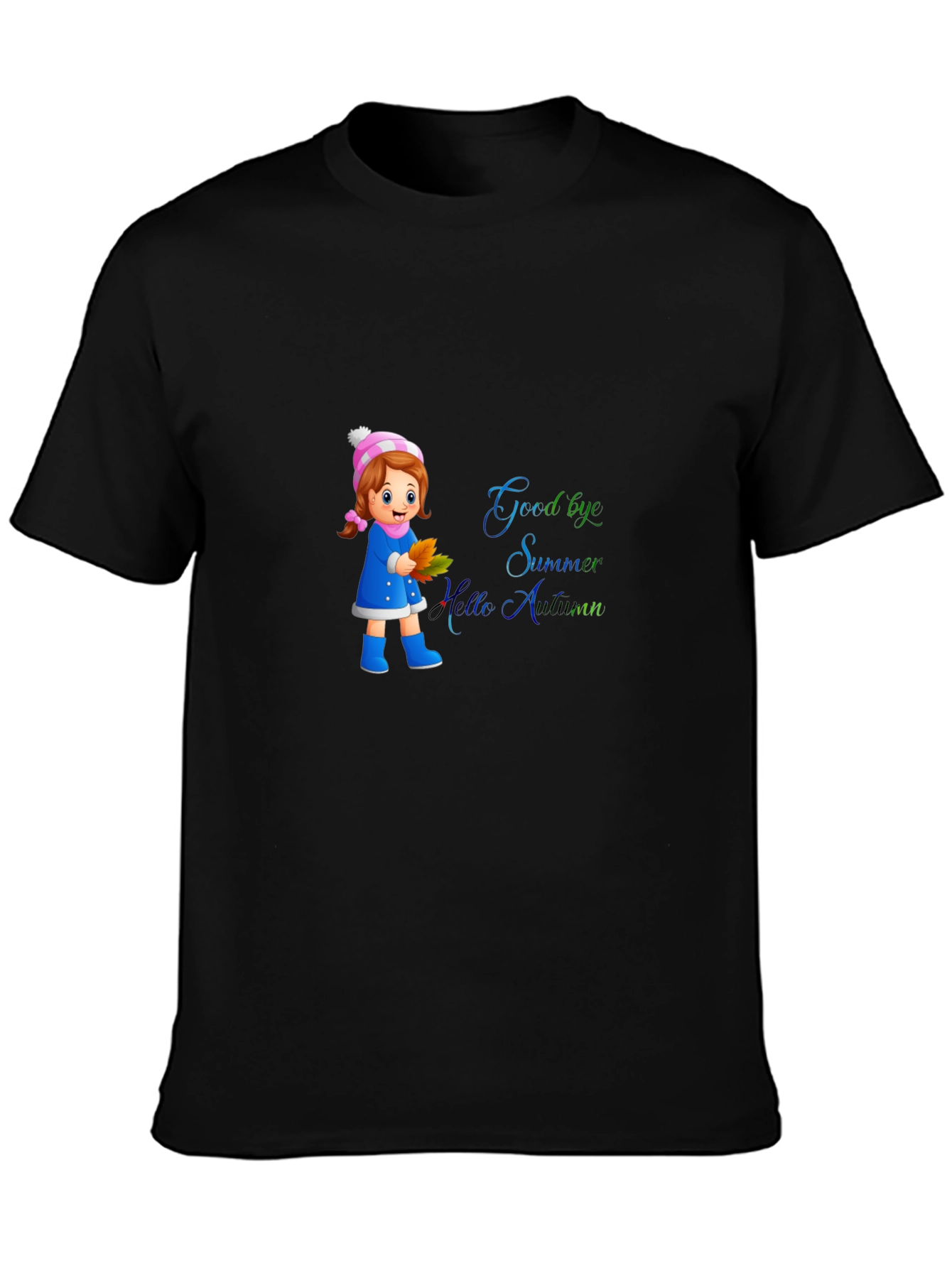 Goodbye Summer Hello Autumn Black T-Shirt