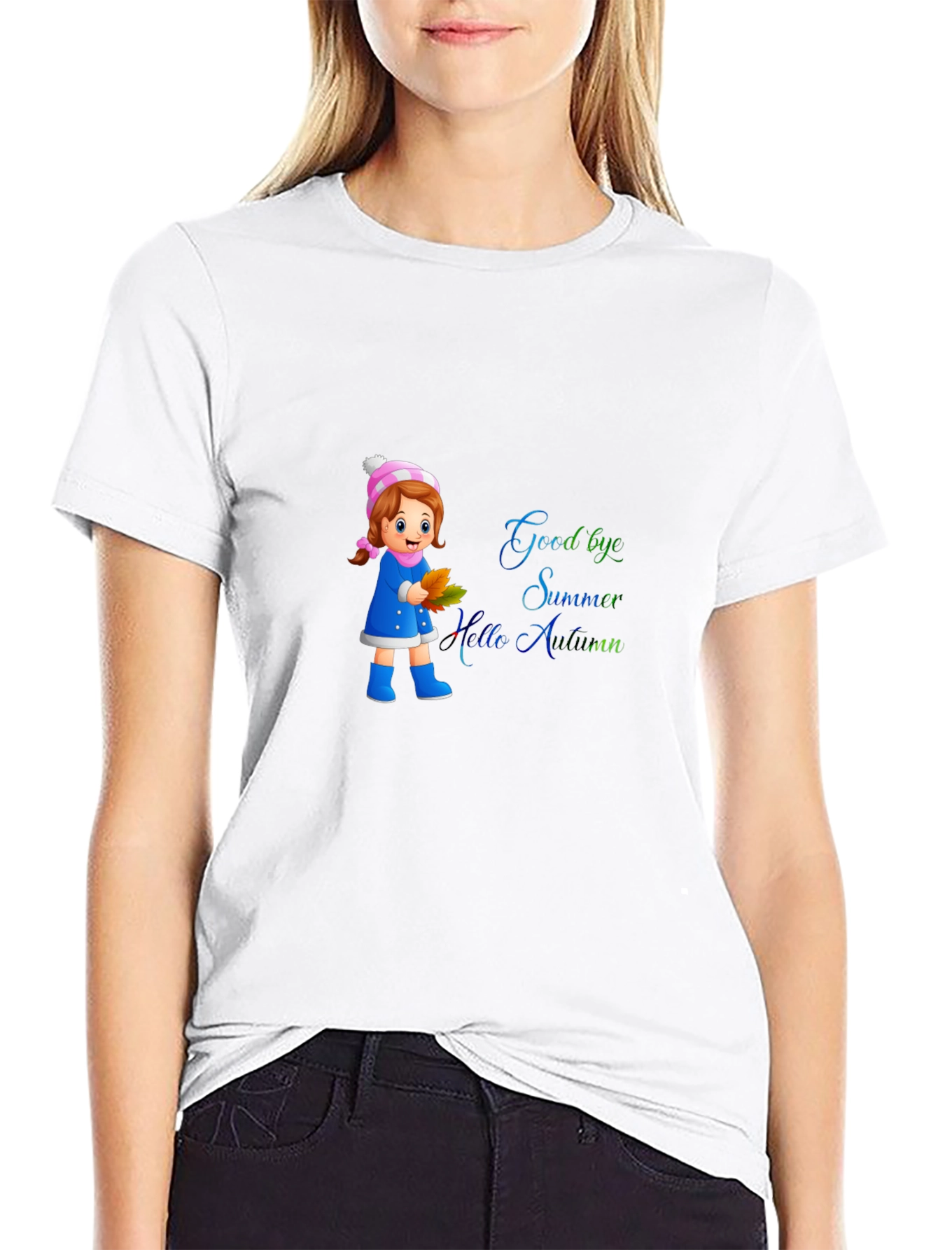 Goodbye Summer Hello Autumn Black T-Shirt