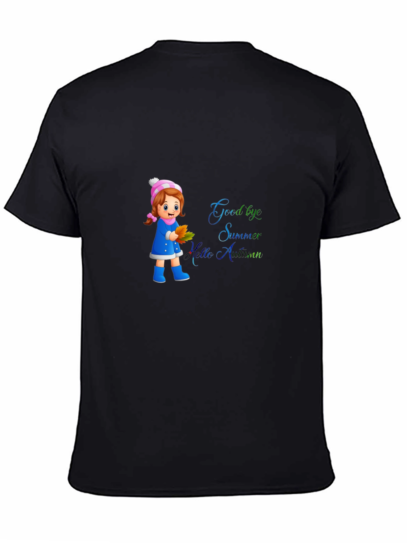 Goodbye Summer Hello Autumn Black T-Shirt