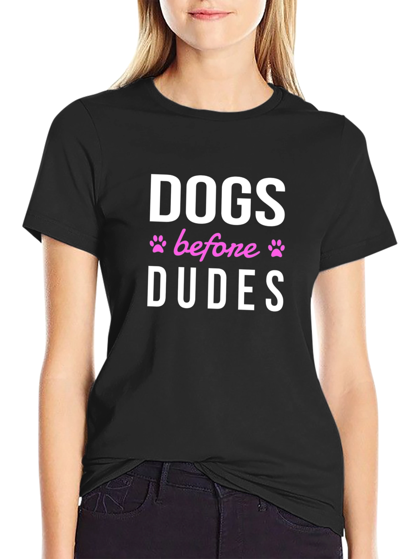 Dogs Before Dudes Black Graphic Tee