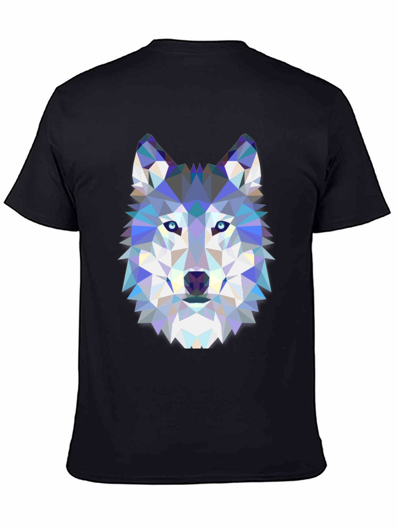 Geometric Wolf Graphic Tee - Mens Black T-Shirt