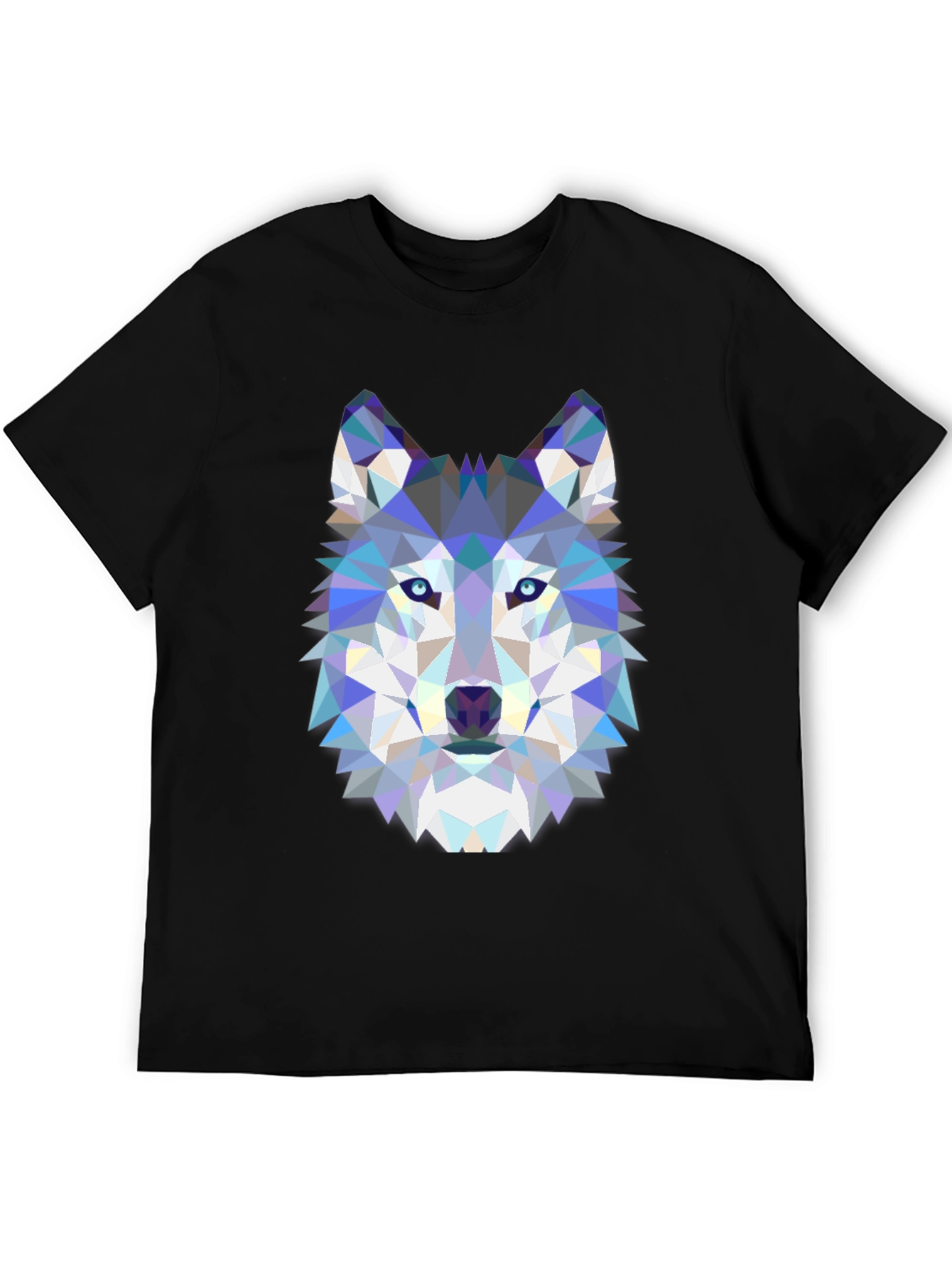 Geometric Wolf Graphic Tee - Mens Black T-Shirt