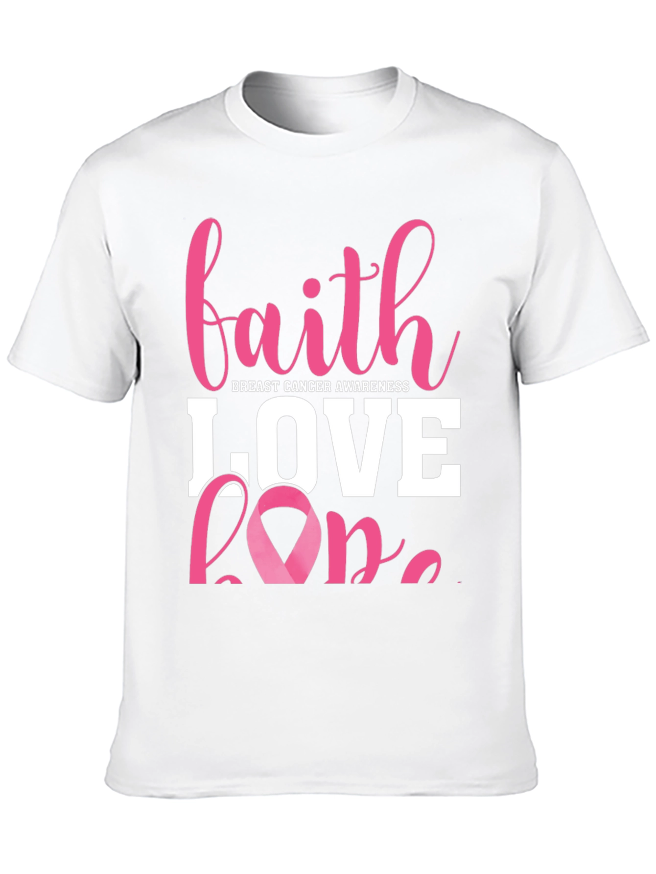Faith Love Hope Breast Cancer Awareness T-Shirt
