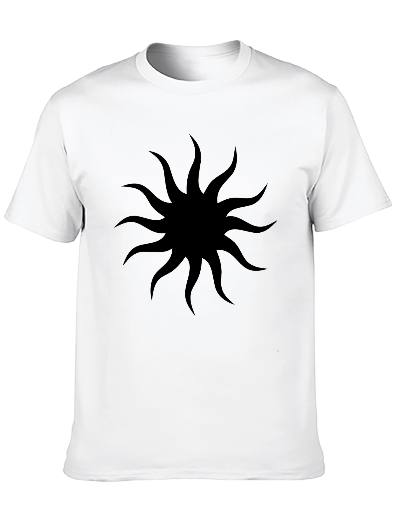 Mens Black T-Shirt with Sun Design