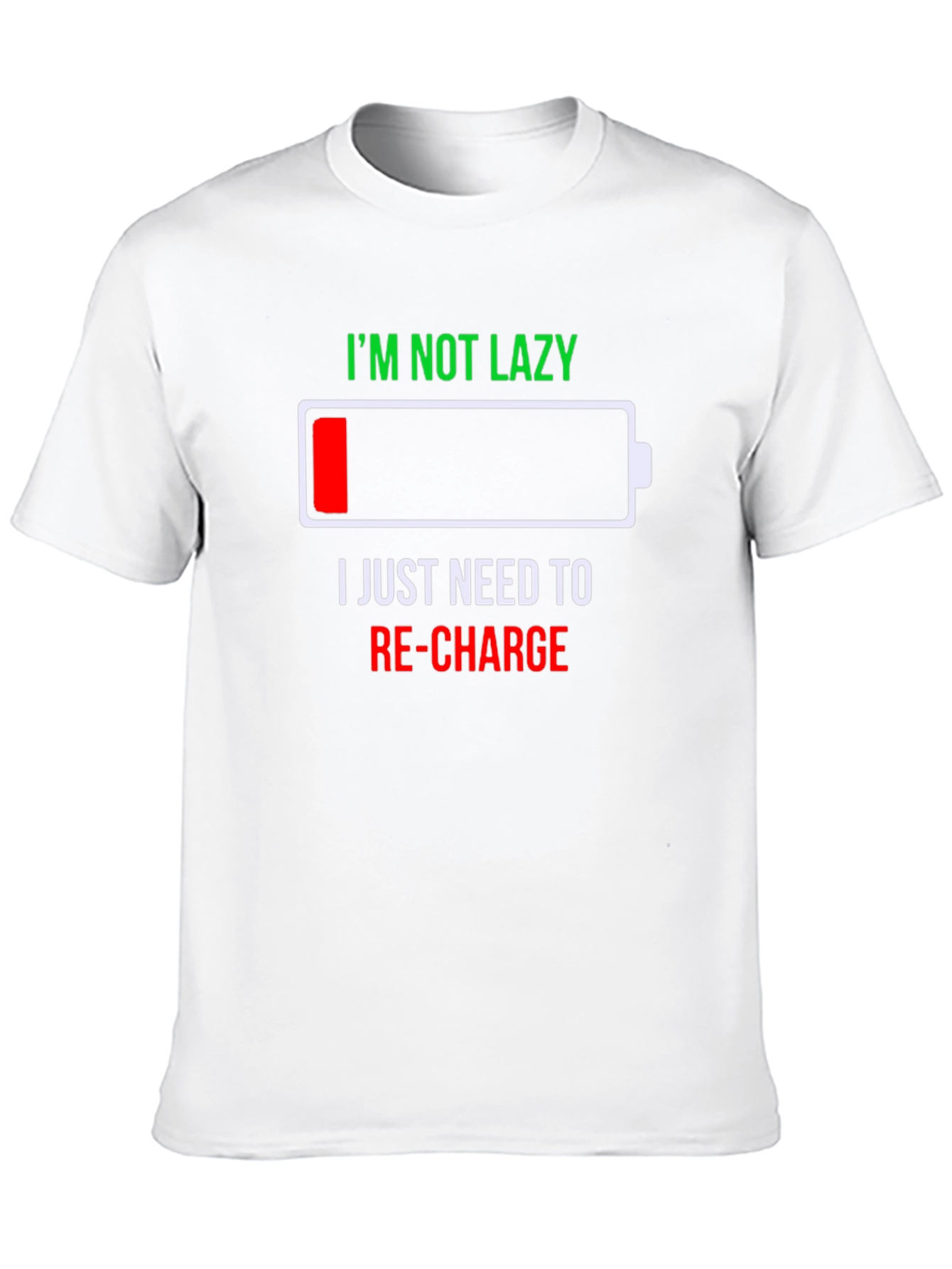 Recharge Low Battery Graphic Mens T-Shirt
