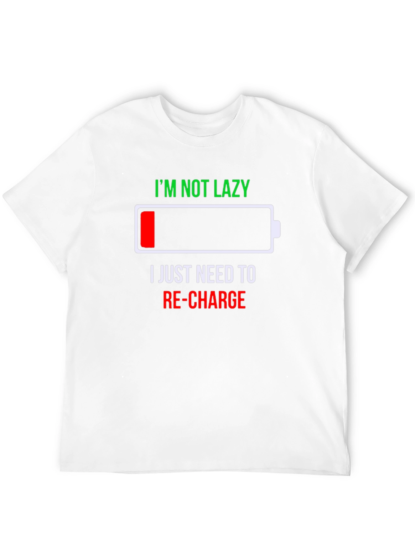 Recharge Low Battery Graphic Mens T-Shirt