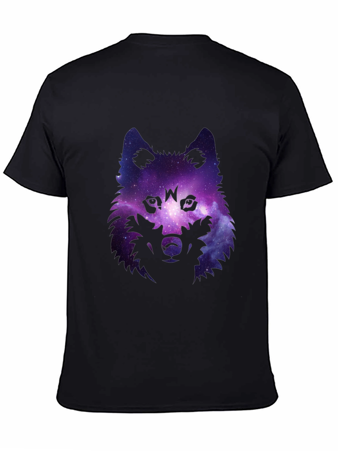 Galaxy Wolf Graphic Tee - Stylish Mens Black T-Shirt
