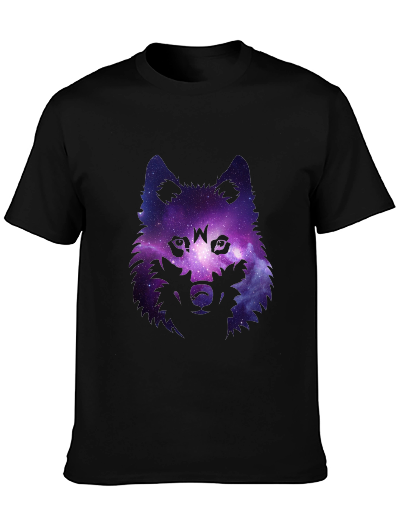 Galaxy Wolf Graphic Tee - Stylish Mens Black T-Shirt