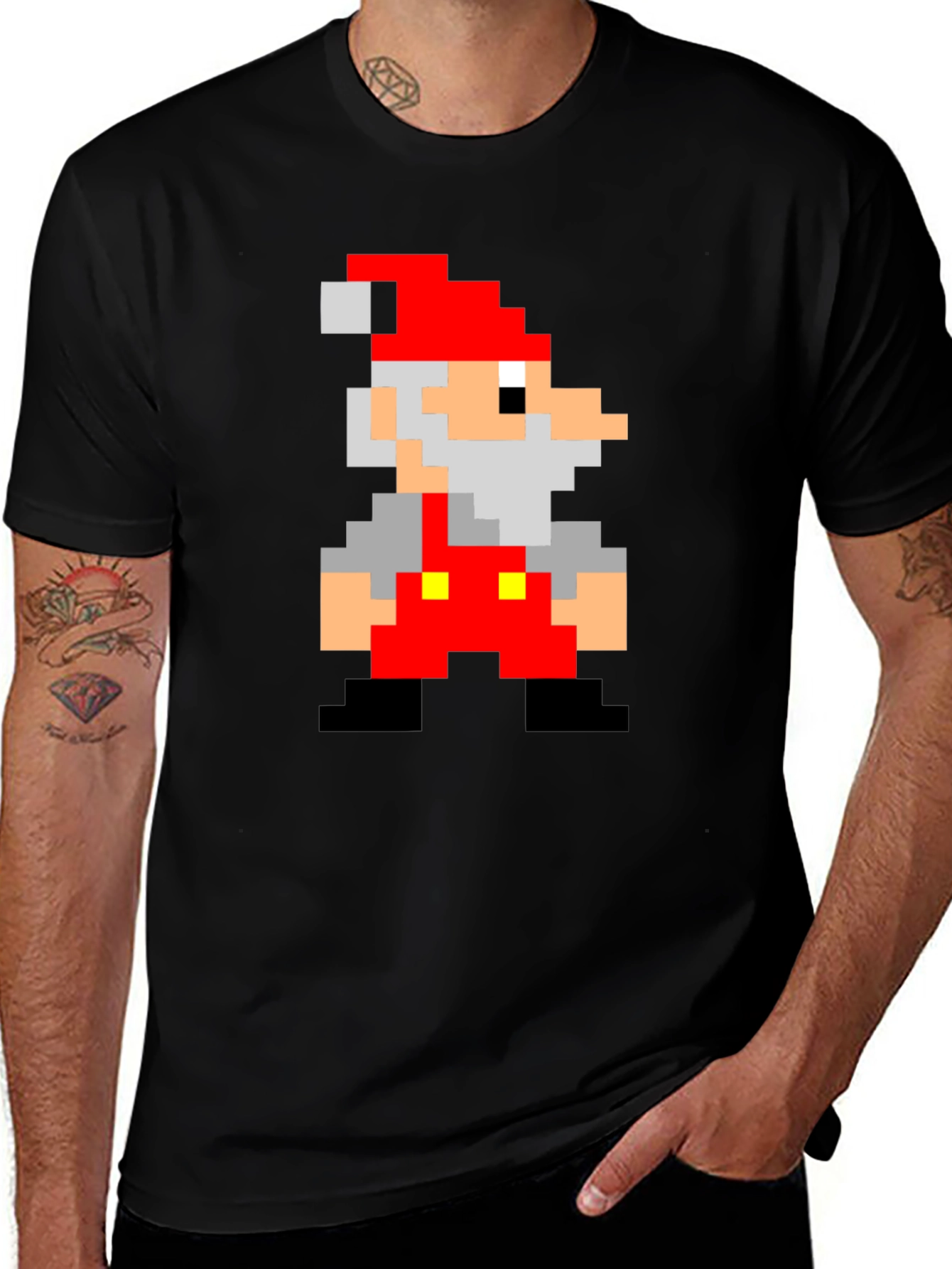 Retro Pixel Santa T-Shirt