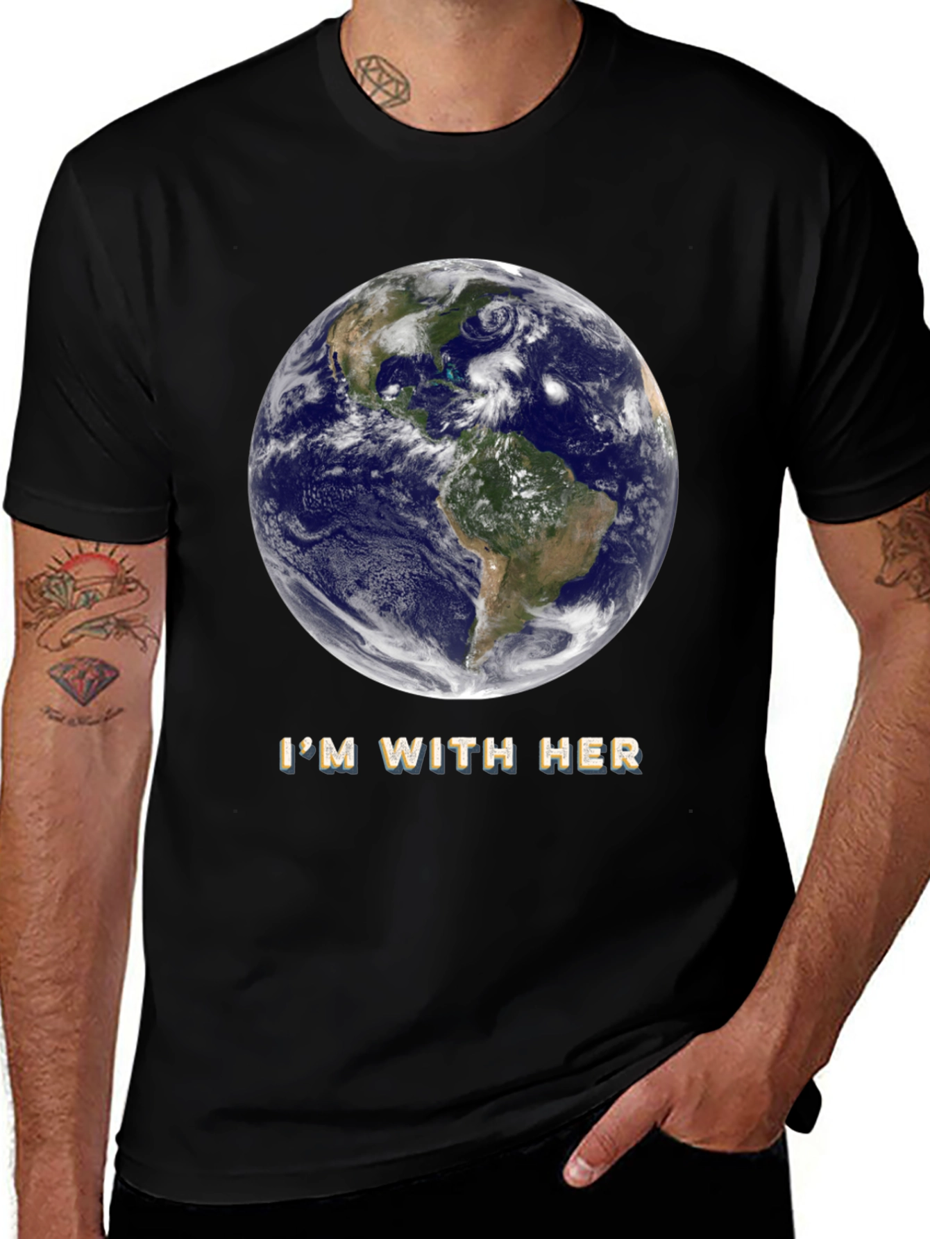 Earth Day Im With Her Graphic Tee