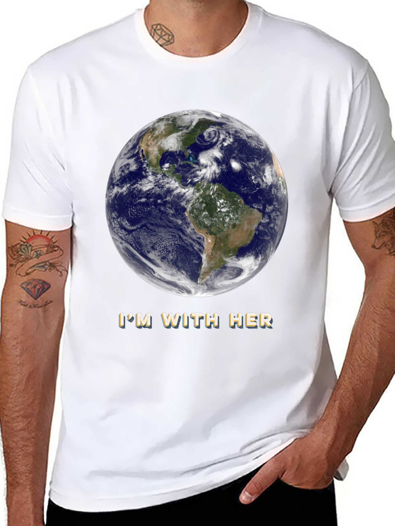 Earth Day Im With Her Graphic Tee