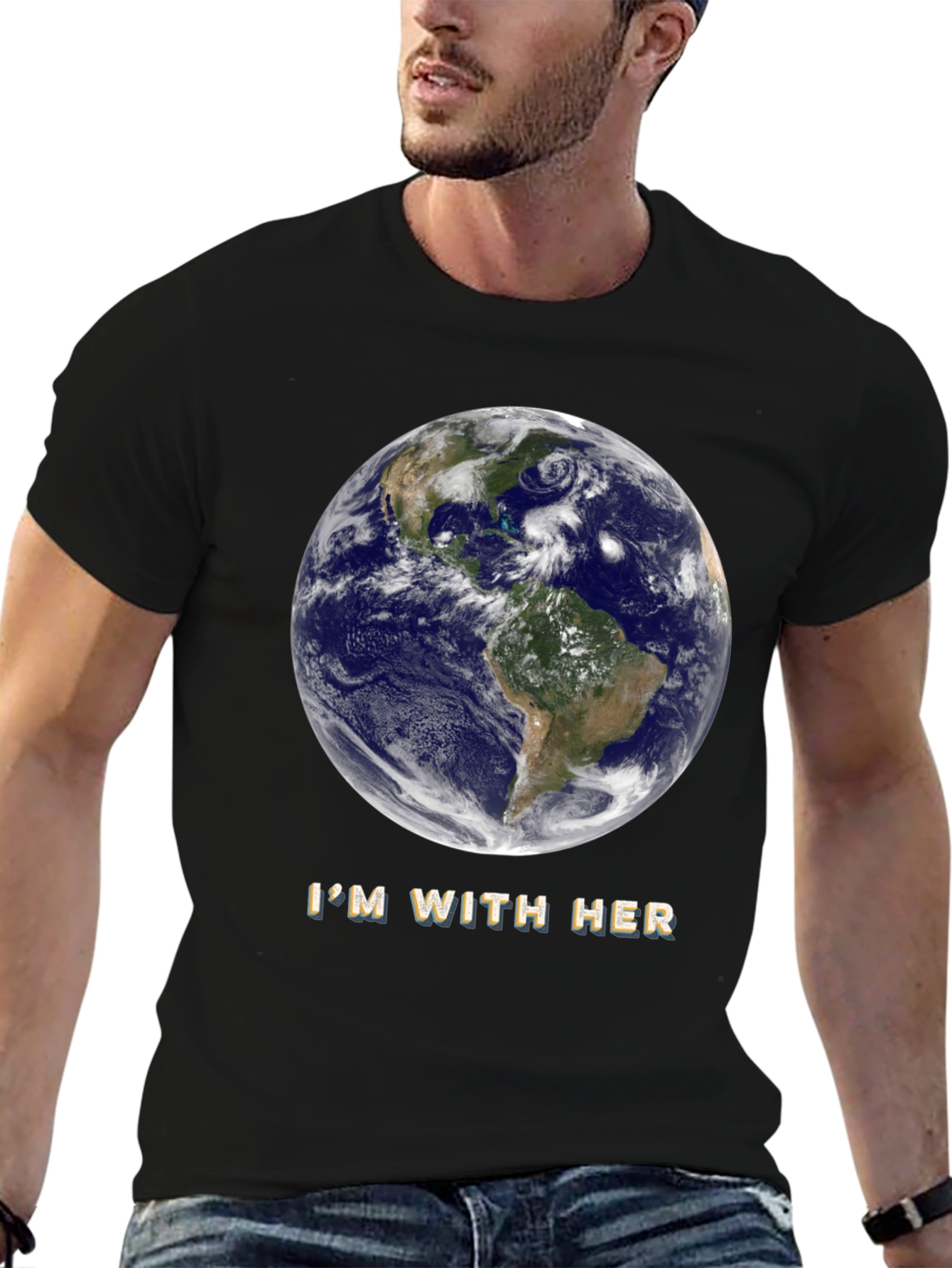 Earth Day Im With Her Graphic Tee