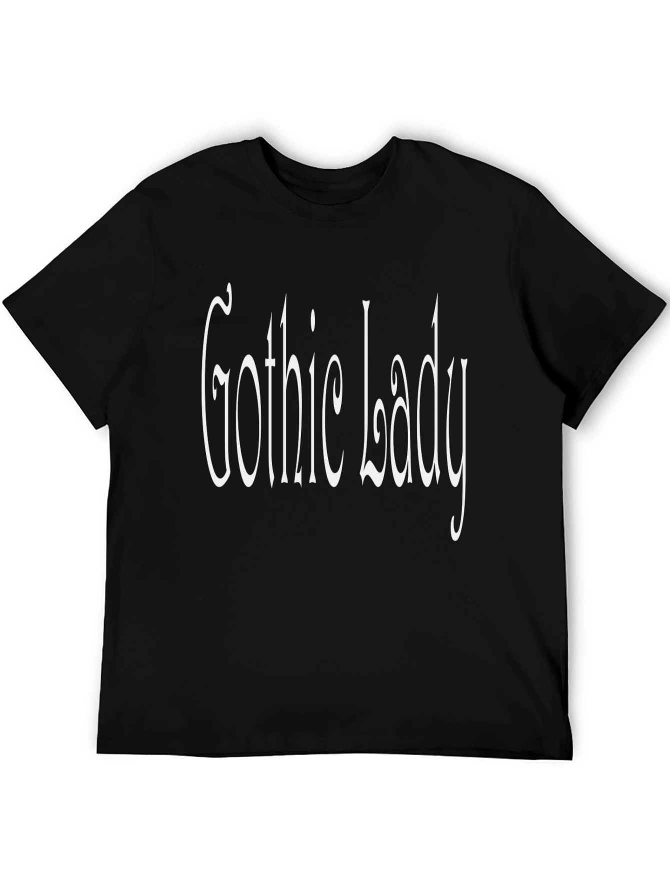 Gothic Lady Graphic Tee - Black Cotton Shirt