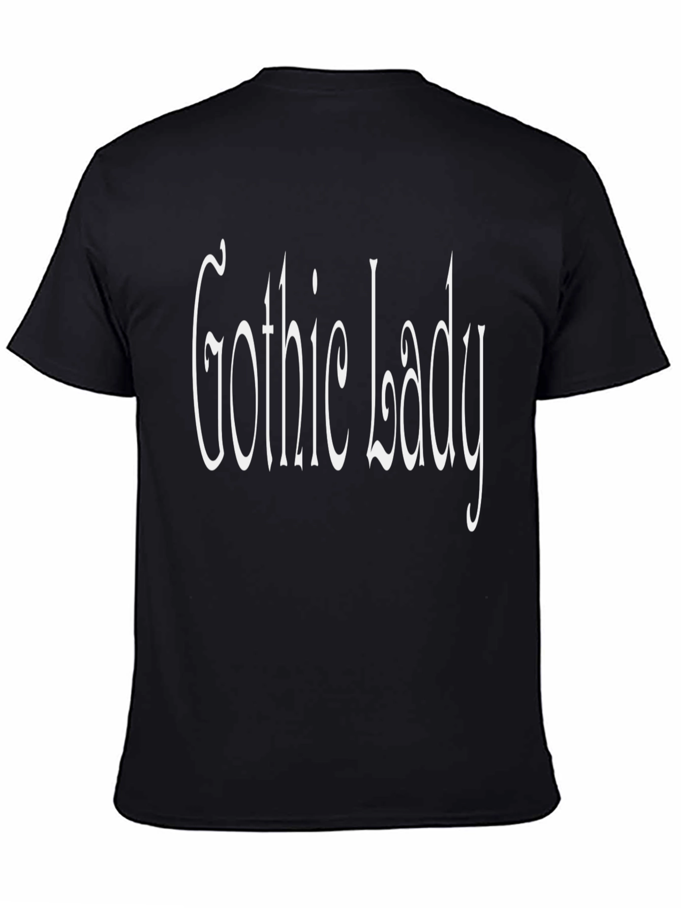 Gothic Lady Graphic Tee - Black Cotton Shirt