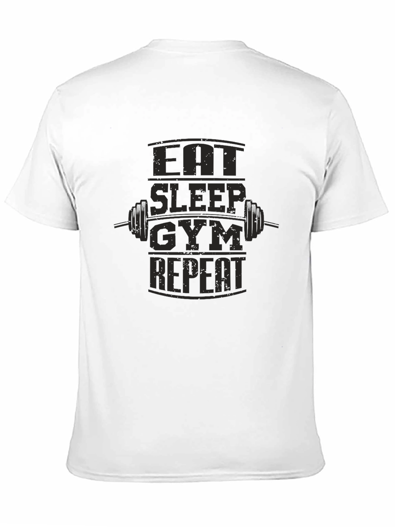 Eat Sleep Gym Repeat Black Graphic T-Shirt