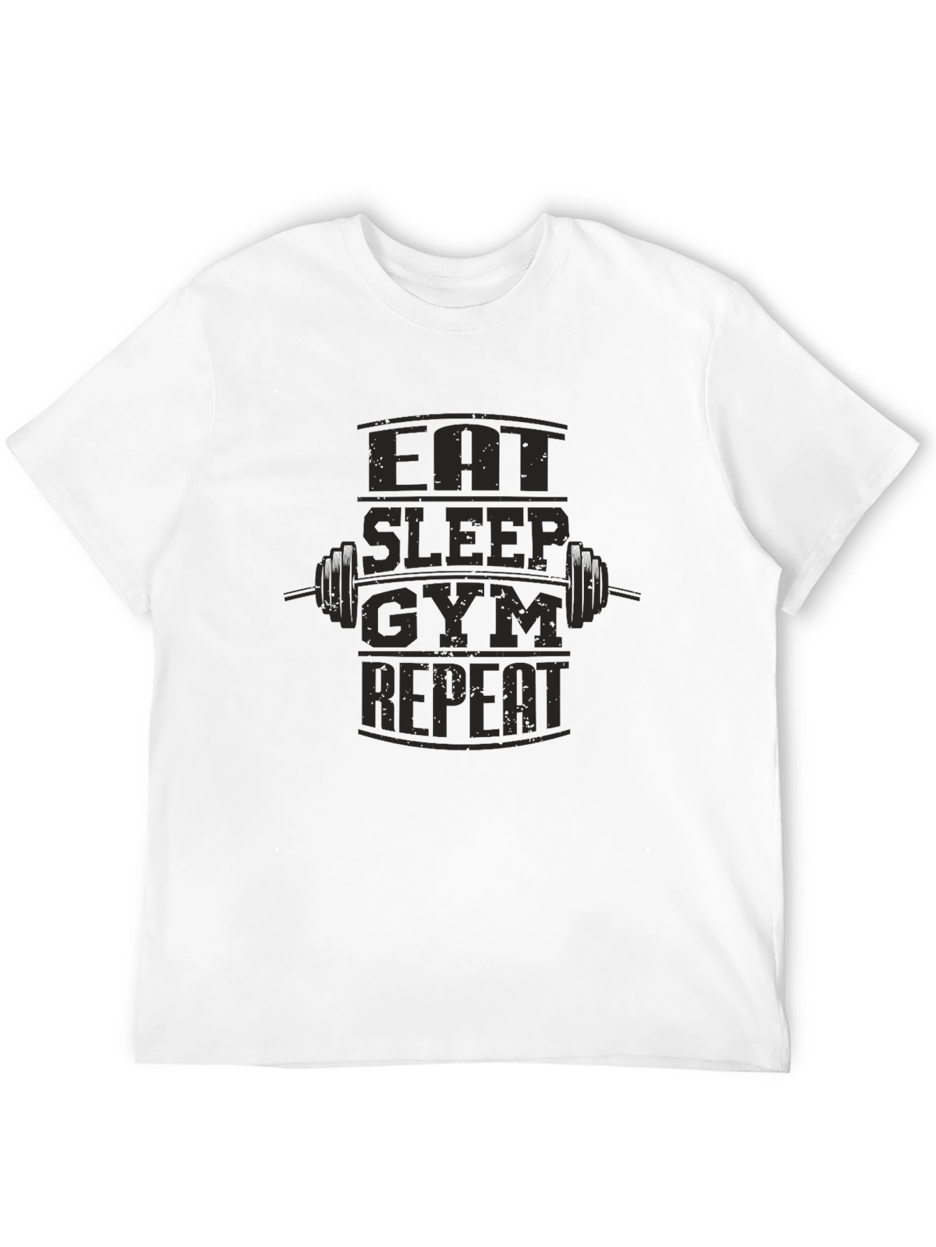 Eat Sleep Gym Repeat Black Graphic T-Shirt
