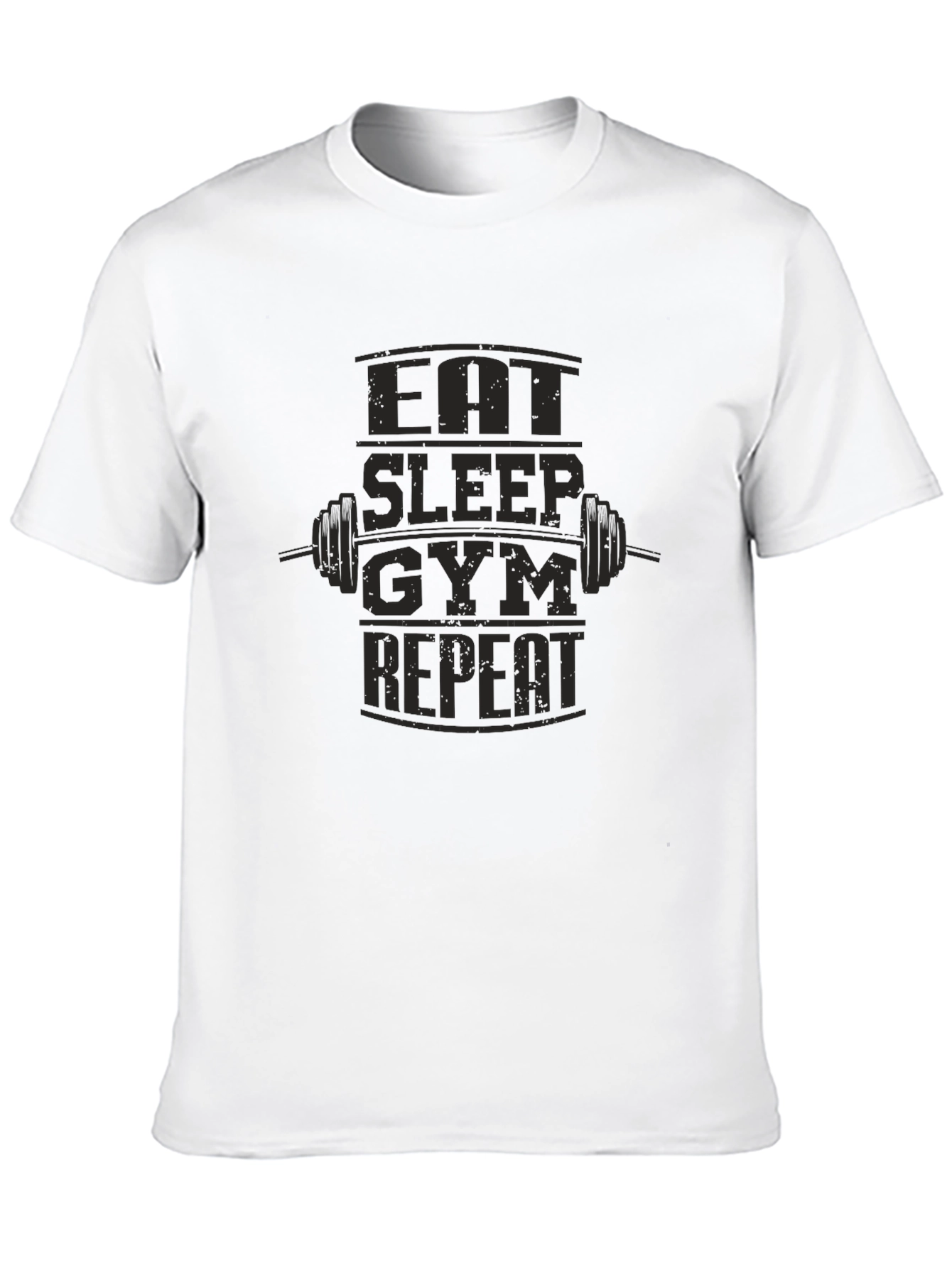 Eat Sleep Gym Repeat Black Graphic T-Shirt