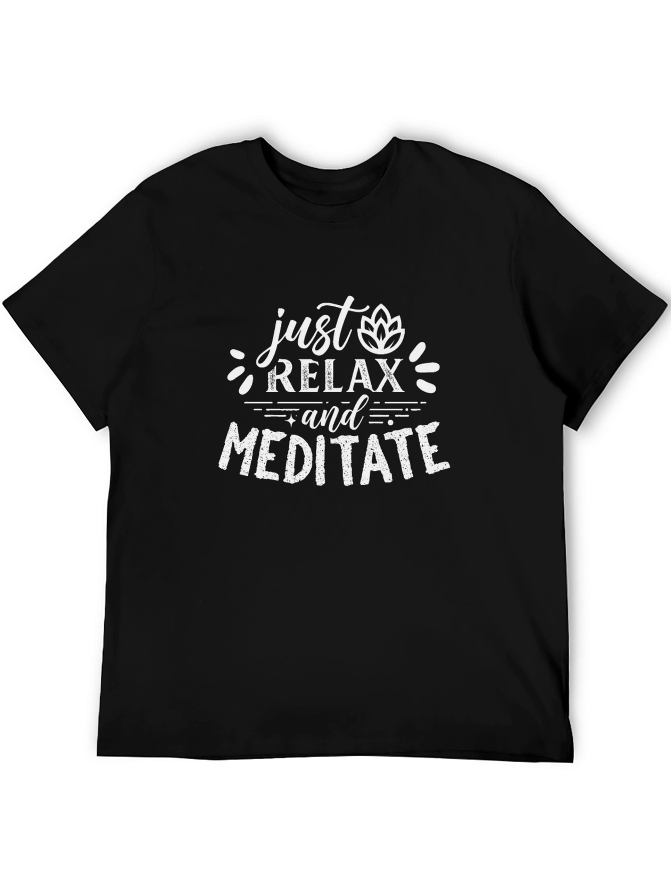 Relax and Meditate Graphic Tee - Black Cotton T-Shirt