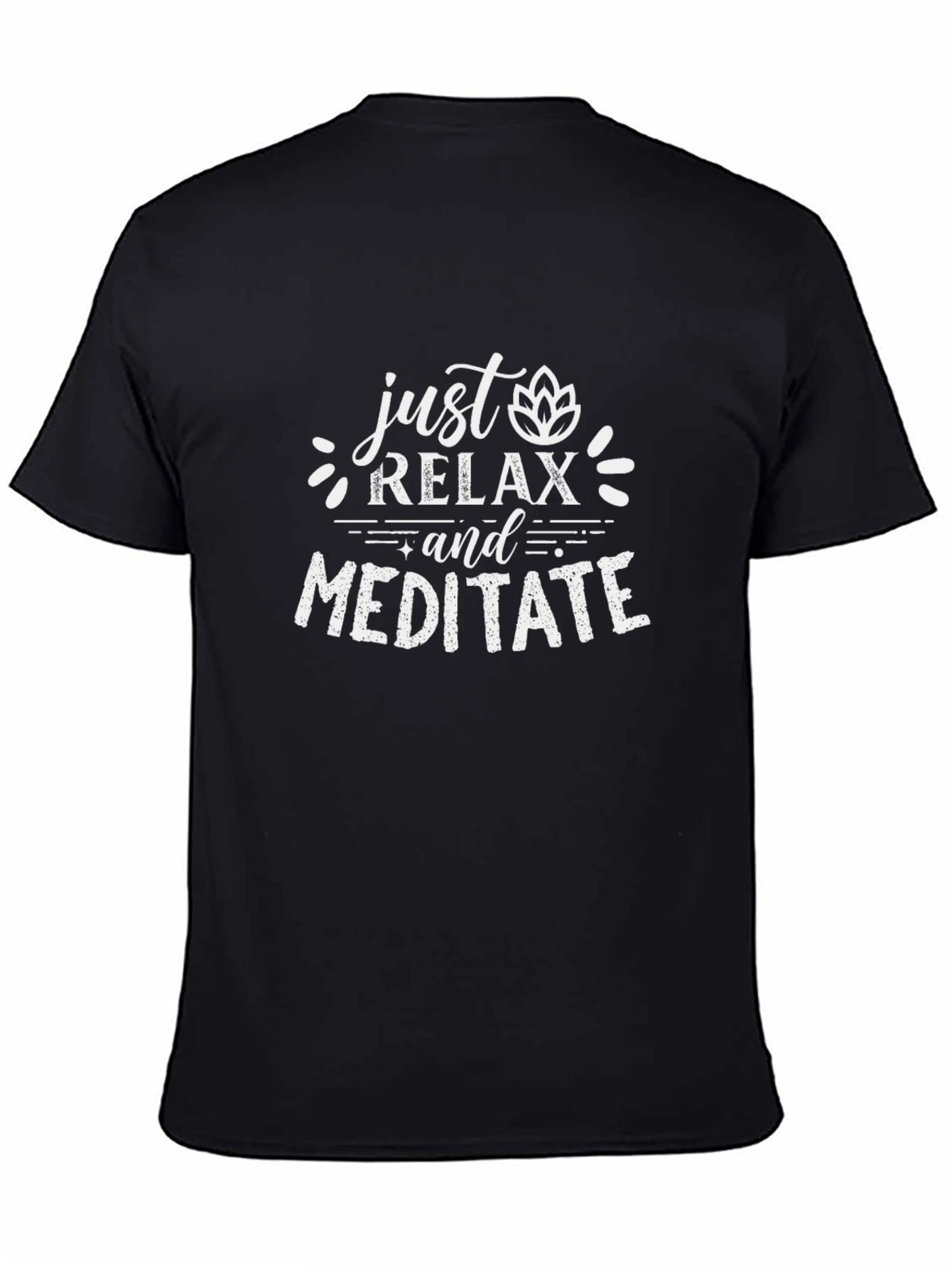 Relax and Meditate Graphic Tee - Black Cotton T-Shirt