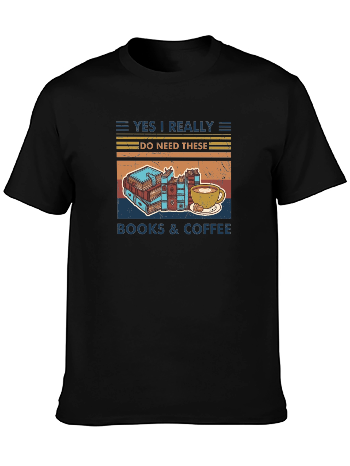 Books & Coffee Retro Graphic Tee