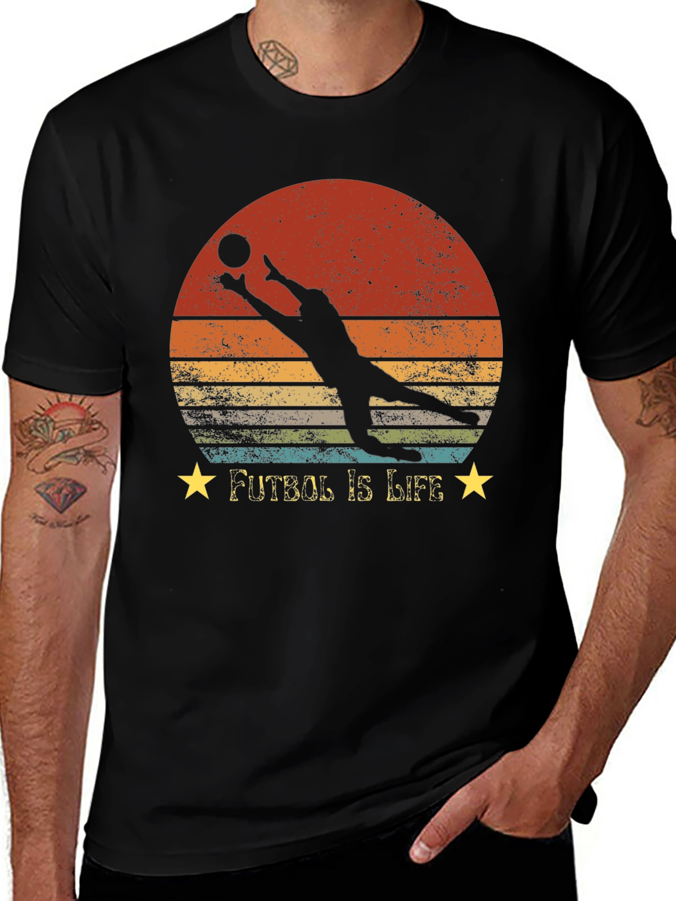 Futbol Is Life Graphic T-Shirt - Goalie Design