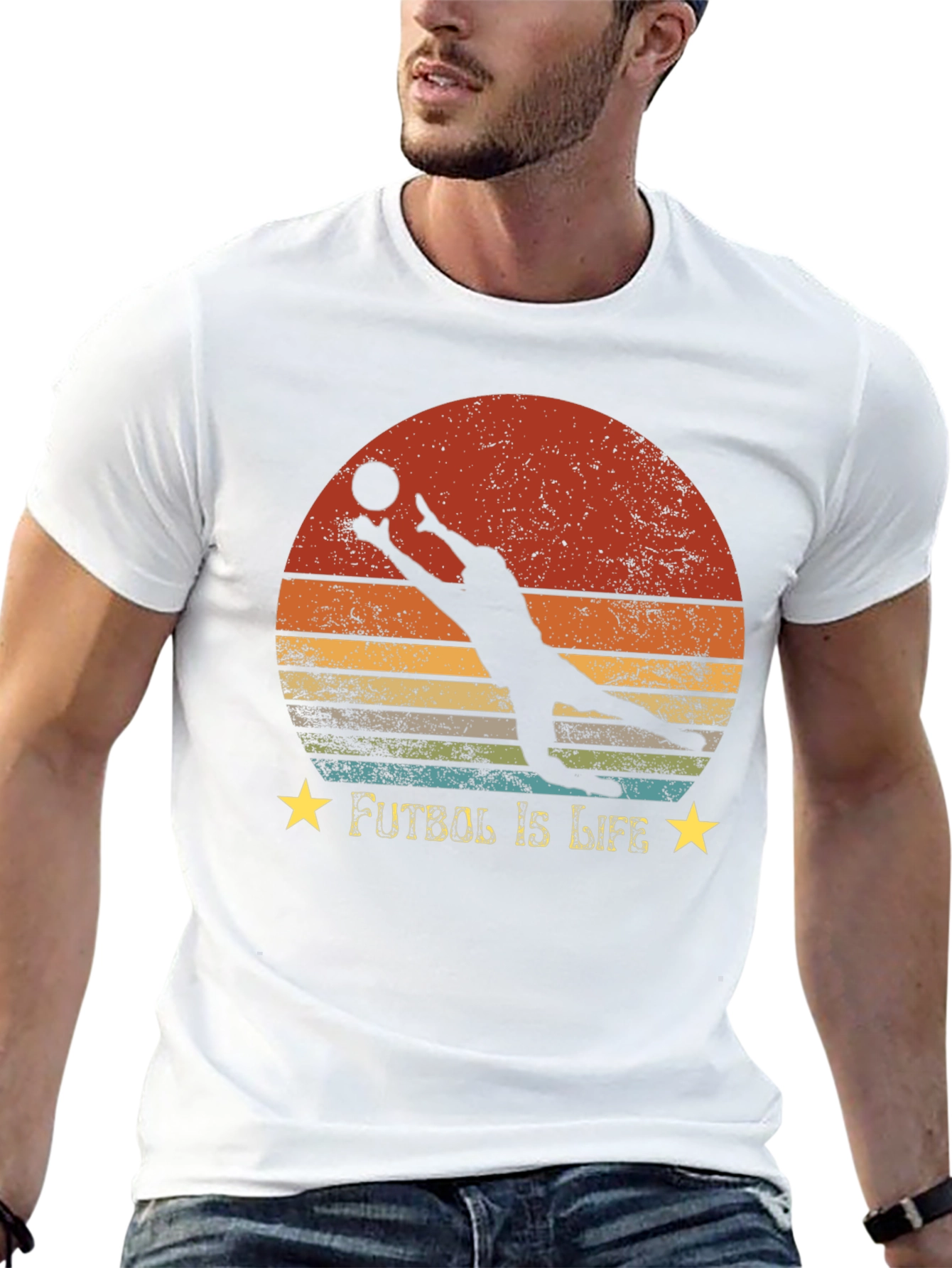 Futbol Is Life Graphic T-Shirt - Goalie Design