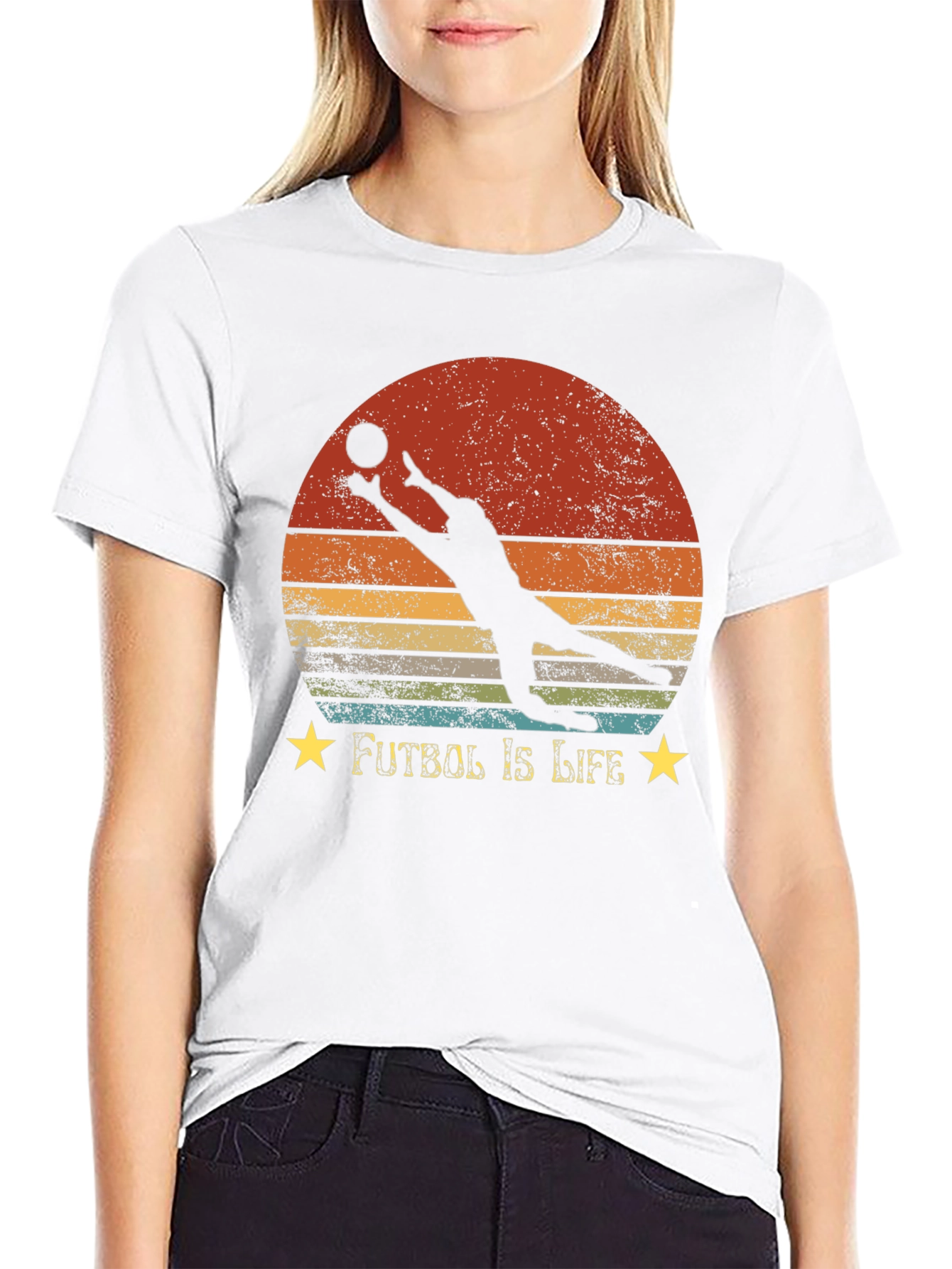 Futbol Is Life Graphic T-Shirt - Goalie Design