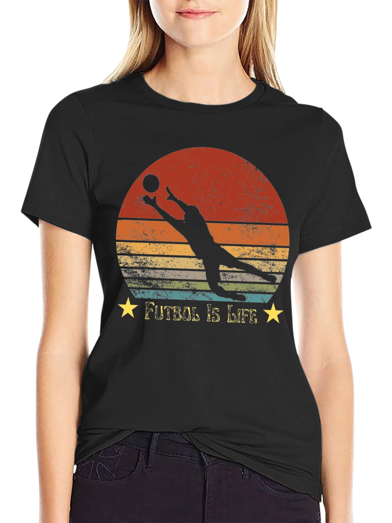 Futbol Is Life Graphic T-Shirt - Goalie Design