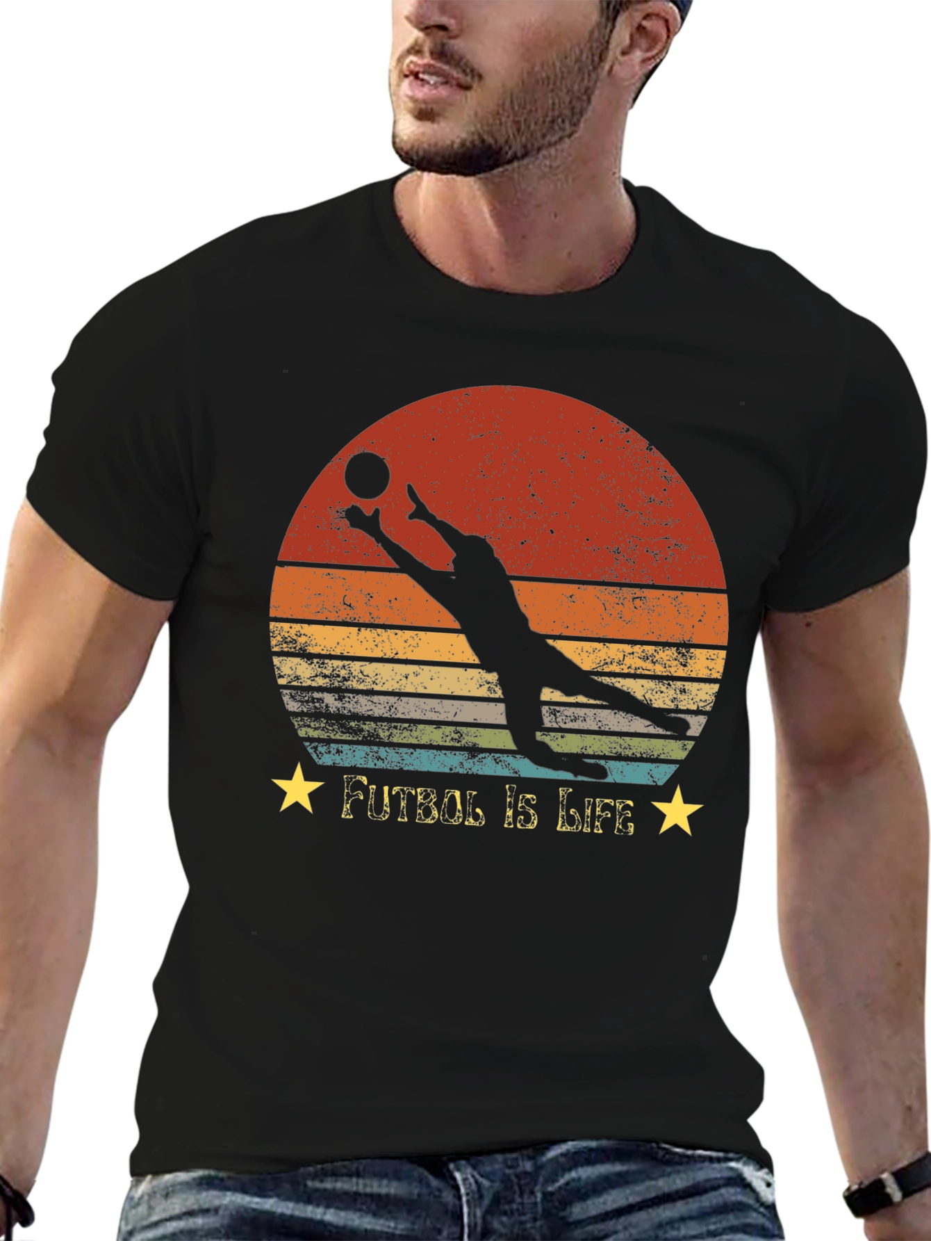 Futbol Is Life Graphic T-Shirt - Goalie Design