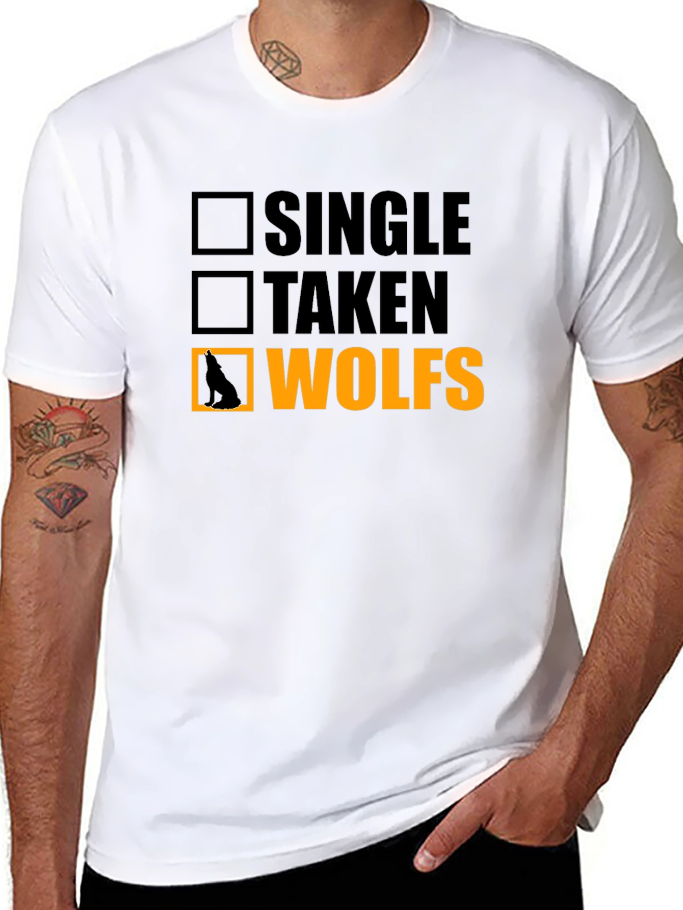 Single Taken Wolves T-Shirt Novelty Graphic Tee