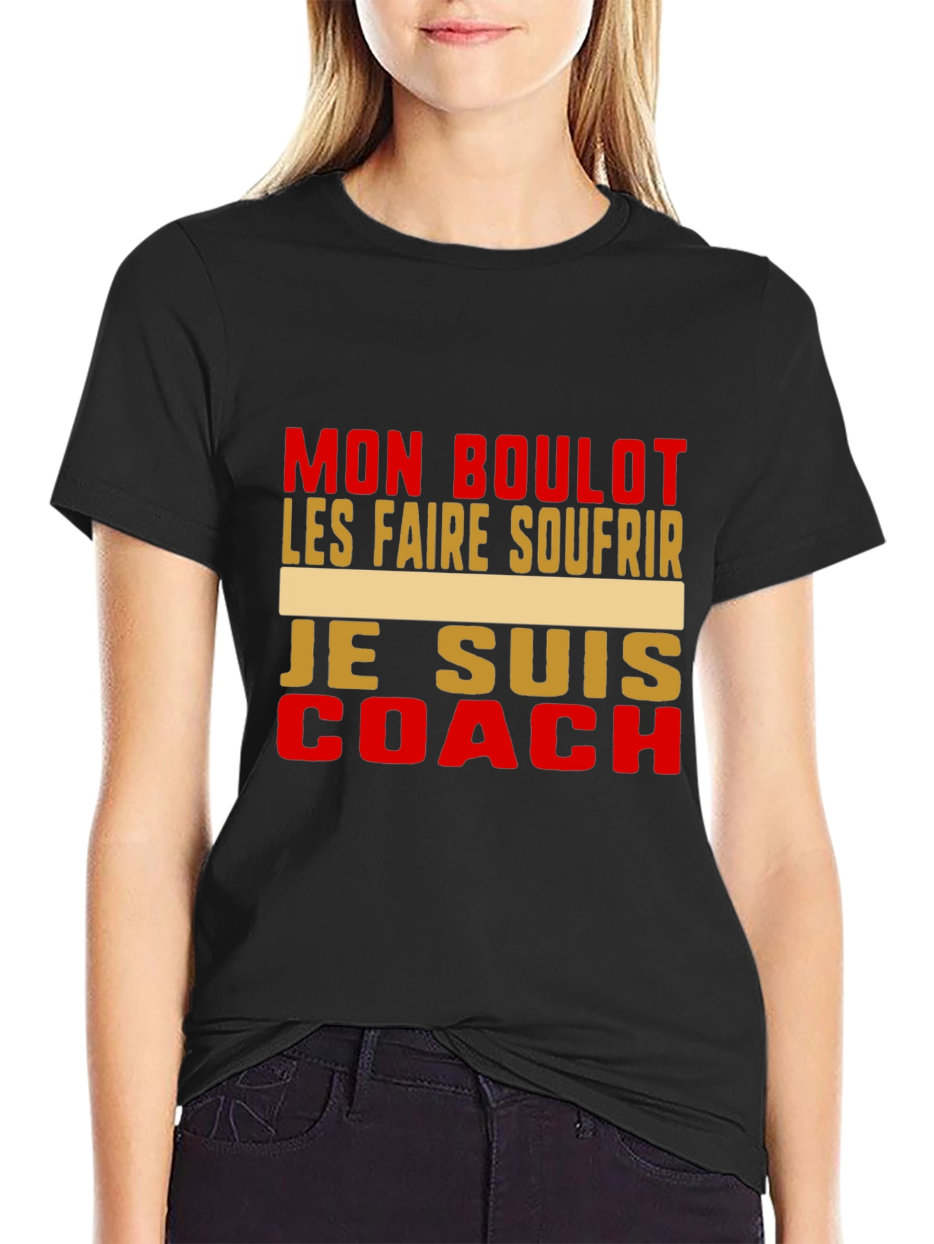 Mon Boulot Coach T-Shirt - Black Crew Neck Tee
