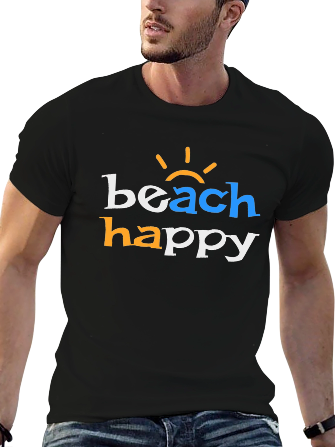 Beach Happy Graphic Tee - Black