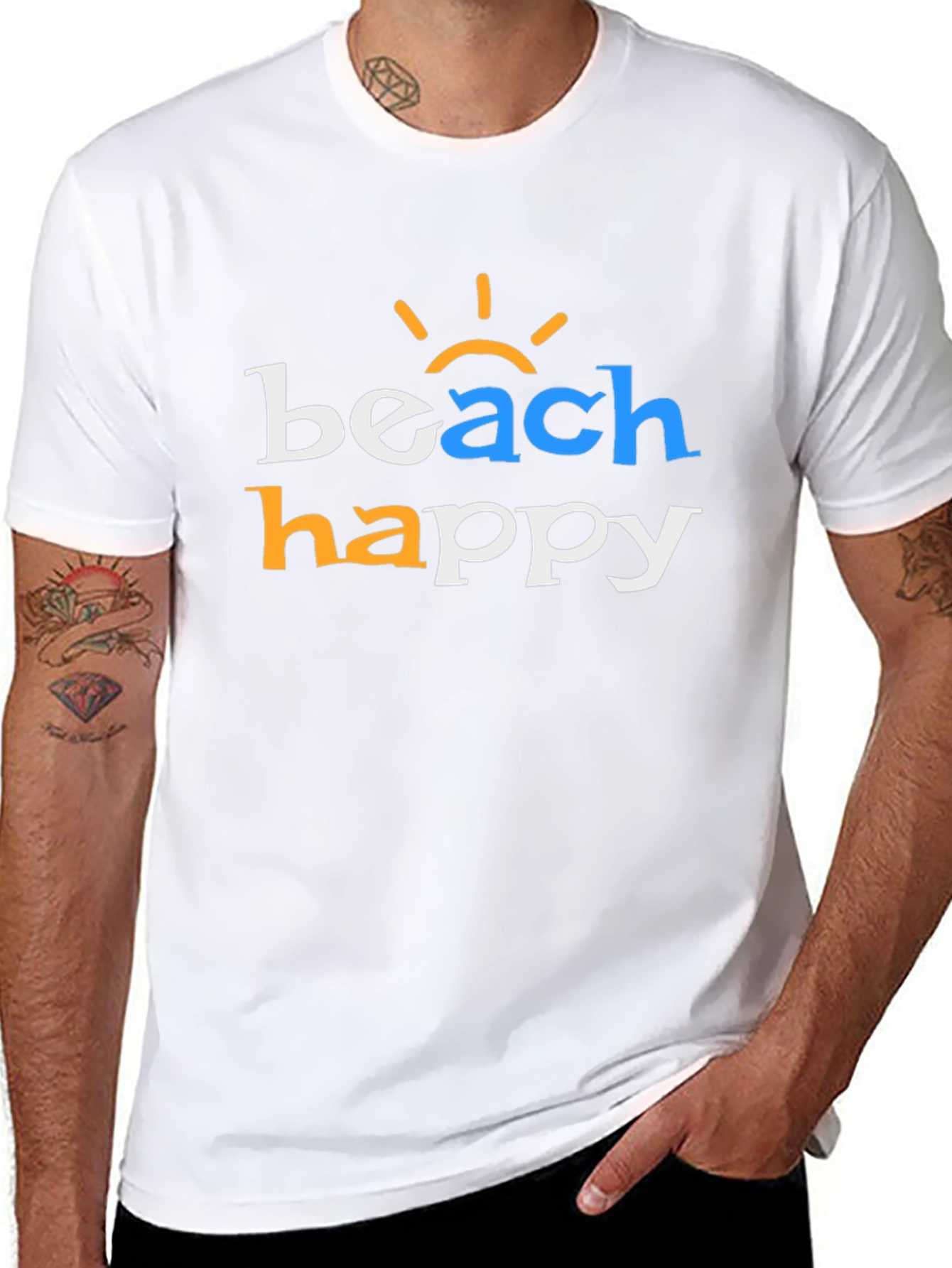 Beach Happy Graphic Tee - Black
