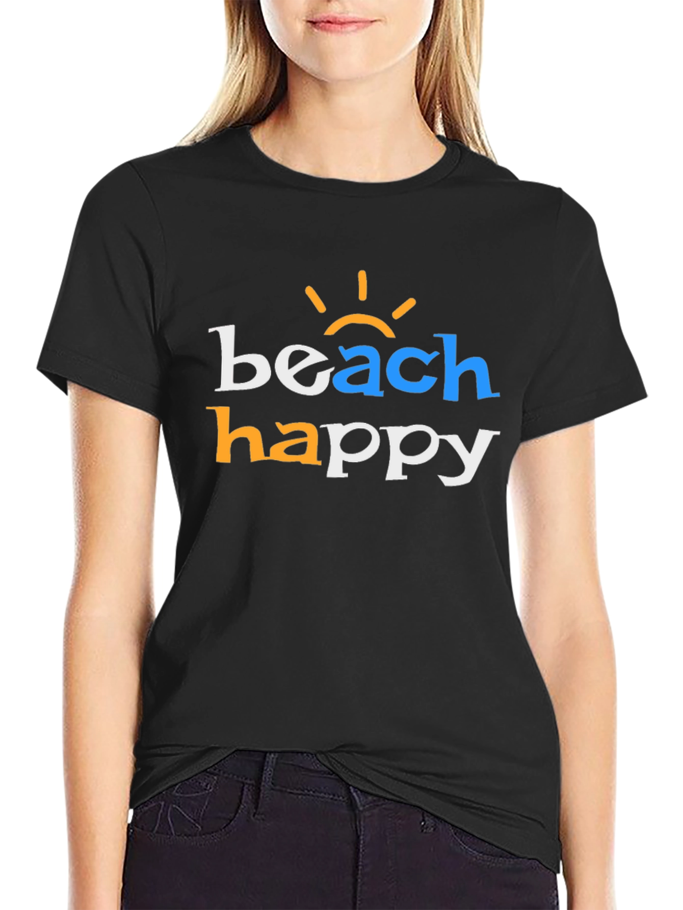 Beach Happy Graphic Tee - Black