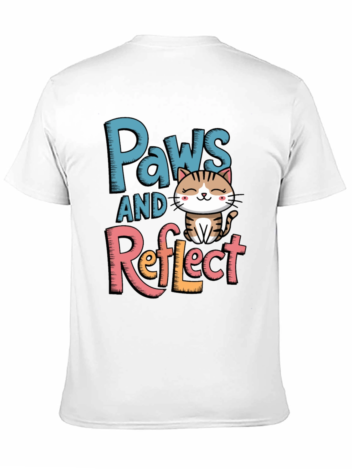 Paws and Reflect Cat Graphic T-Shirt