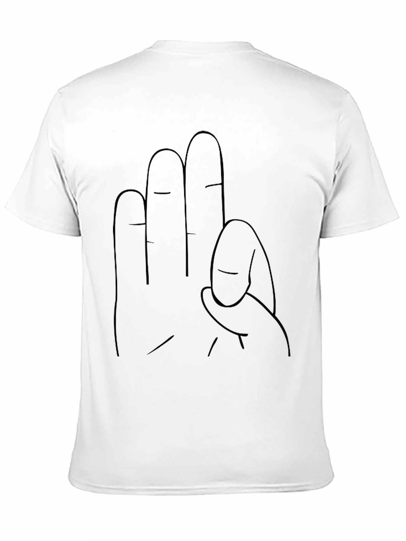 Graphic Hand Gesture Tee - Casual Black T-Shirt