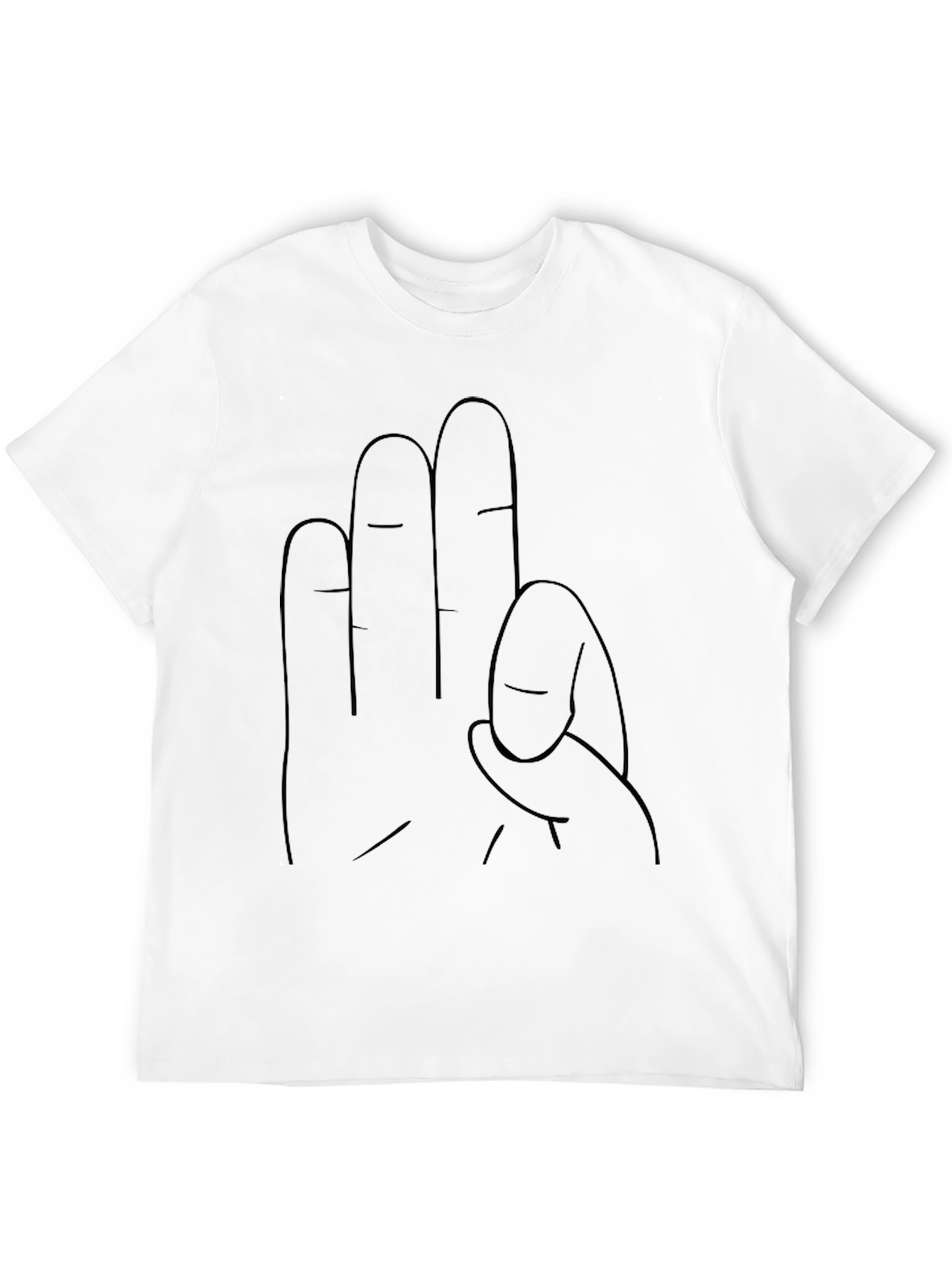 Graphic Hand Gesture Tee - Casual Black T-Shirt