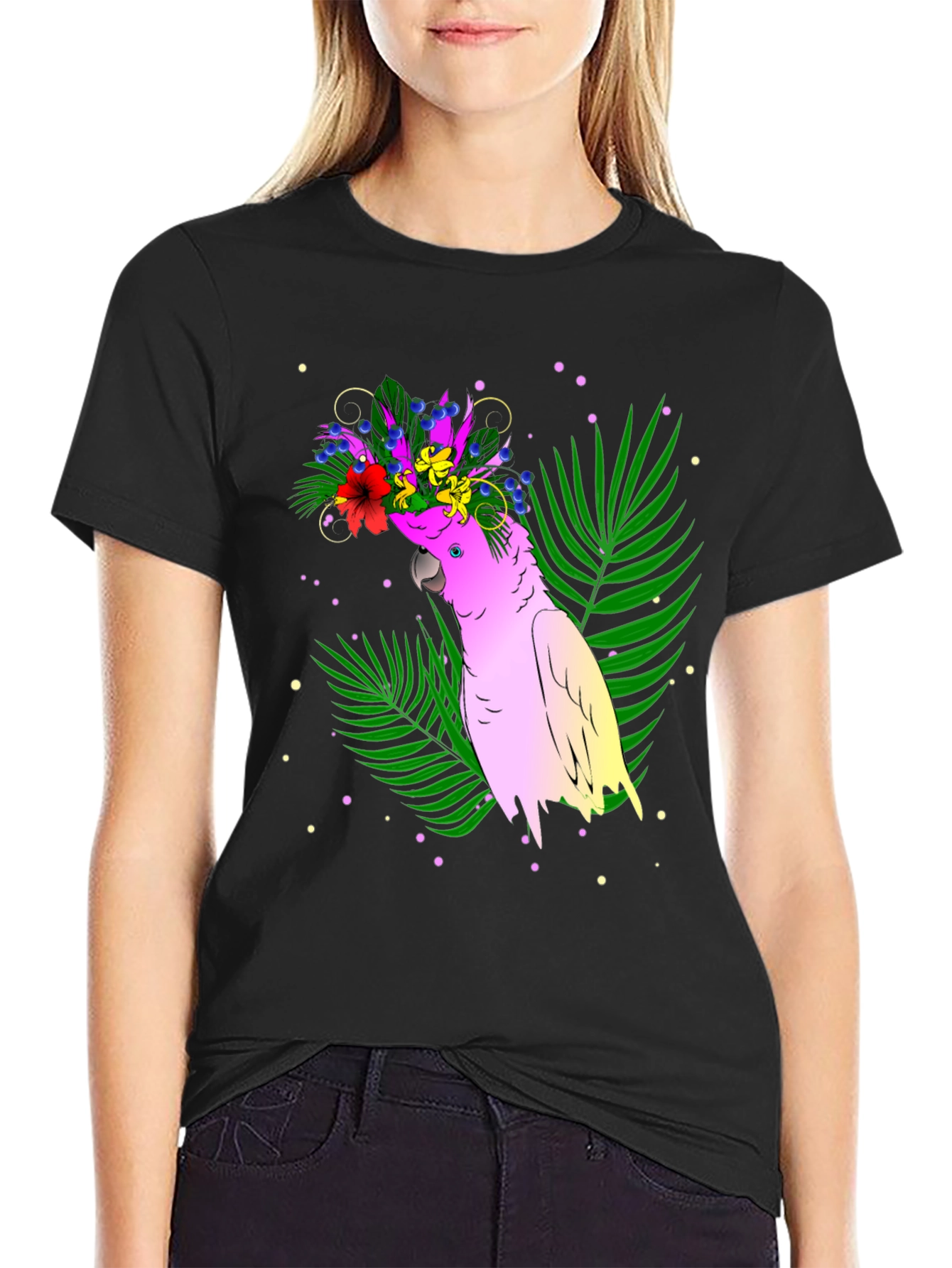 Tropical Parrot Graphic Tee - Vibrant Summer Style