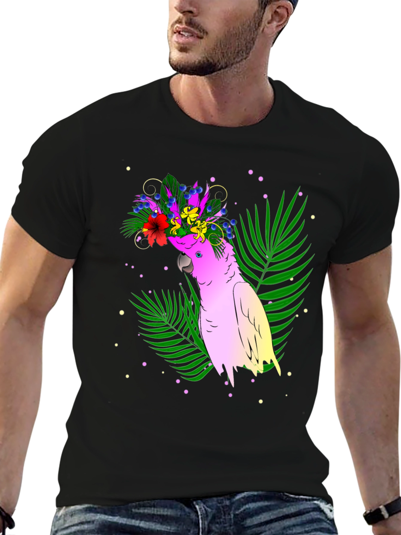 Tropical Parrot Graphic Tee - Vibrant Summer Style