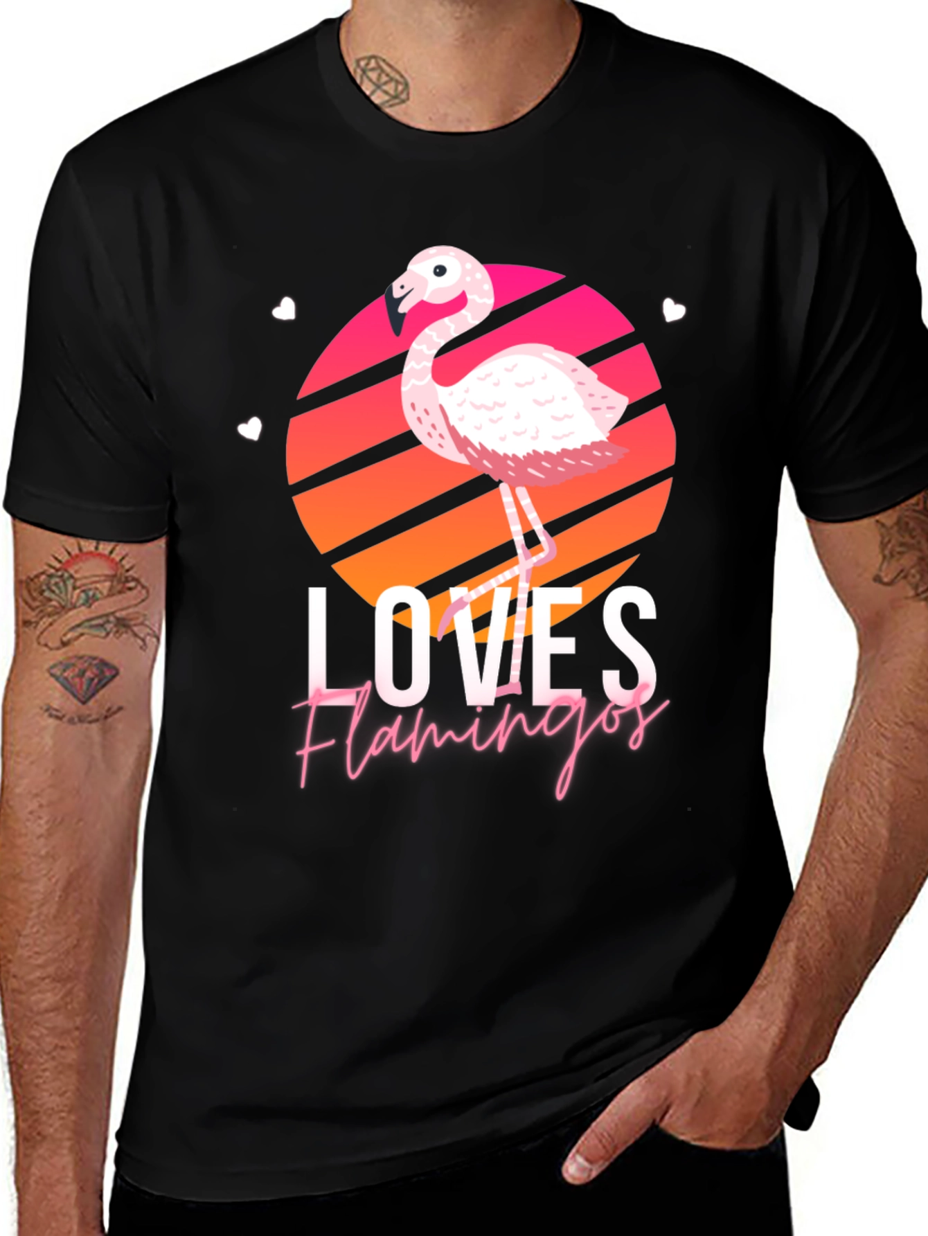 Loves Flamingos Graphic Tee