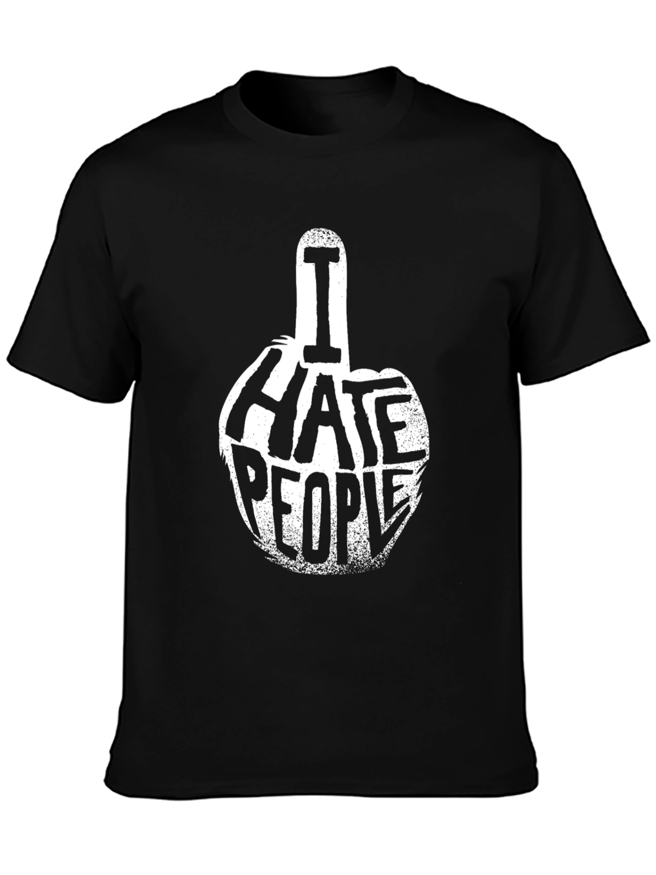 I Hate People Graphic Tee - Black Cotton T-Shirt