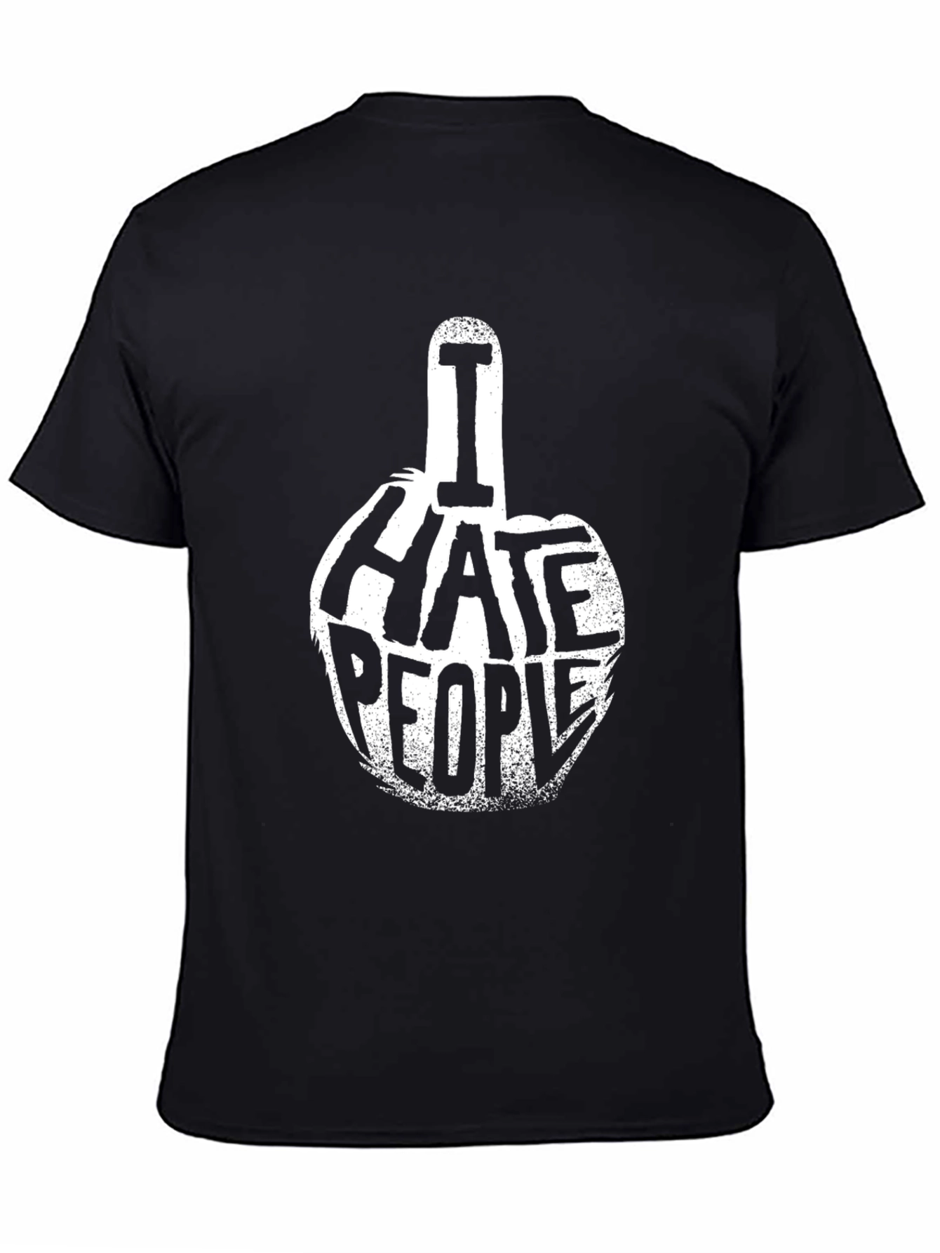 I Hate People Graphic Tee - Black Cotton T-Shirt