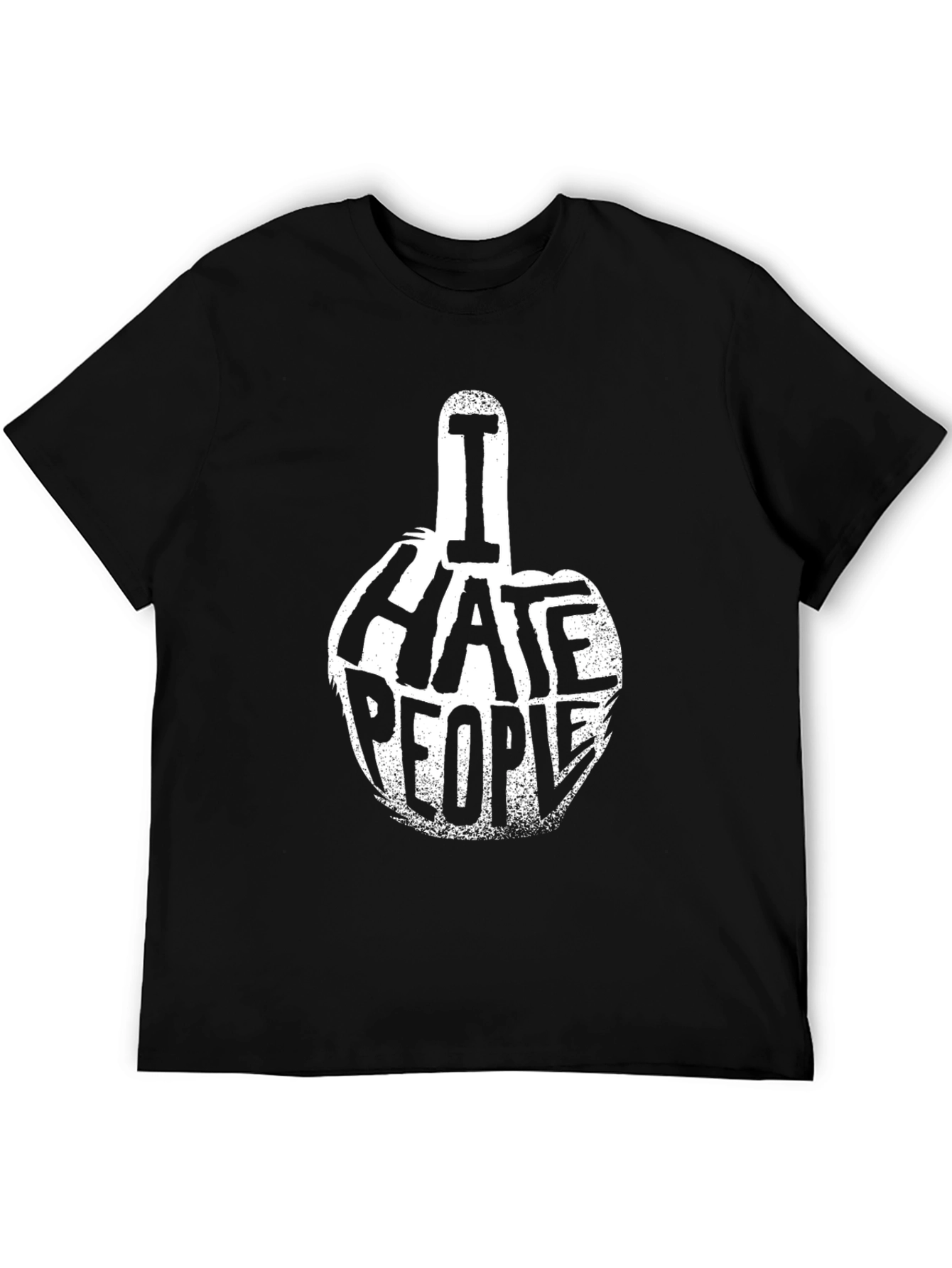 I Hate People Graphic Tee - Black Cotton T-Shirt