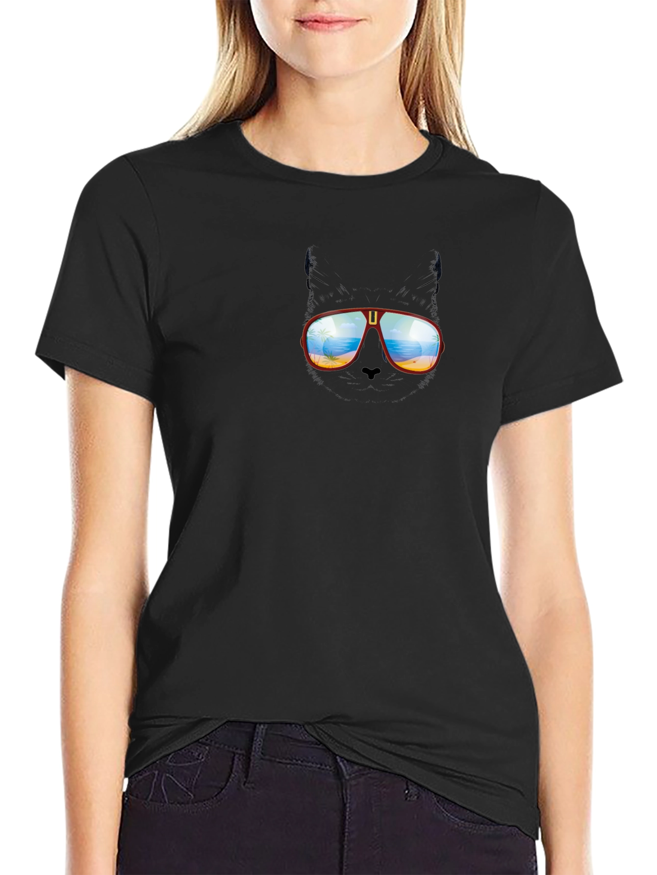Cool Cat in Shades Graphic T-Shirt