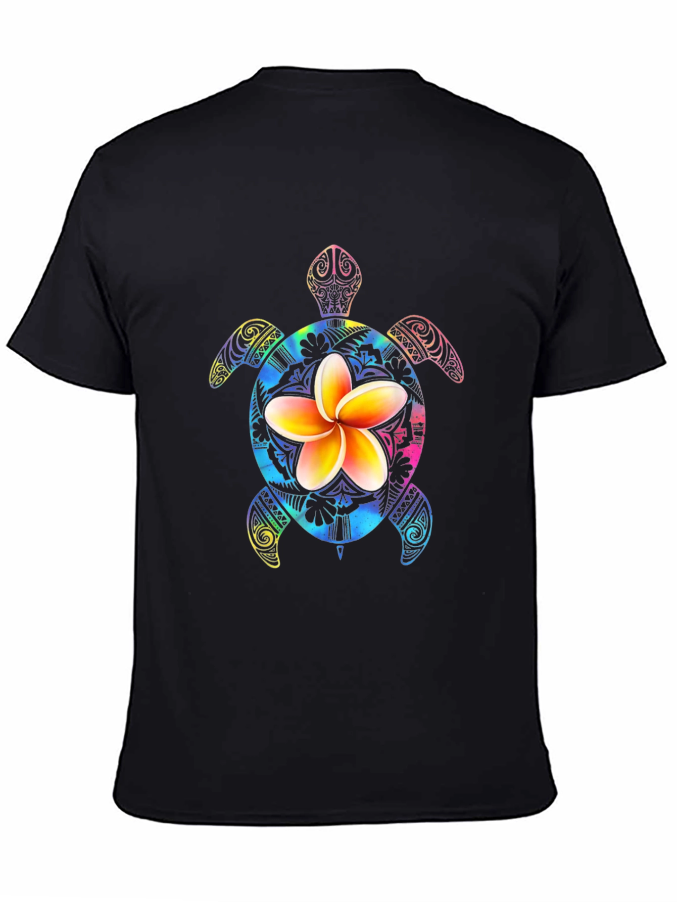 Turtle Flower Graphic Tee - Mens Black T-Shirt