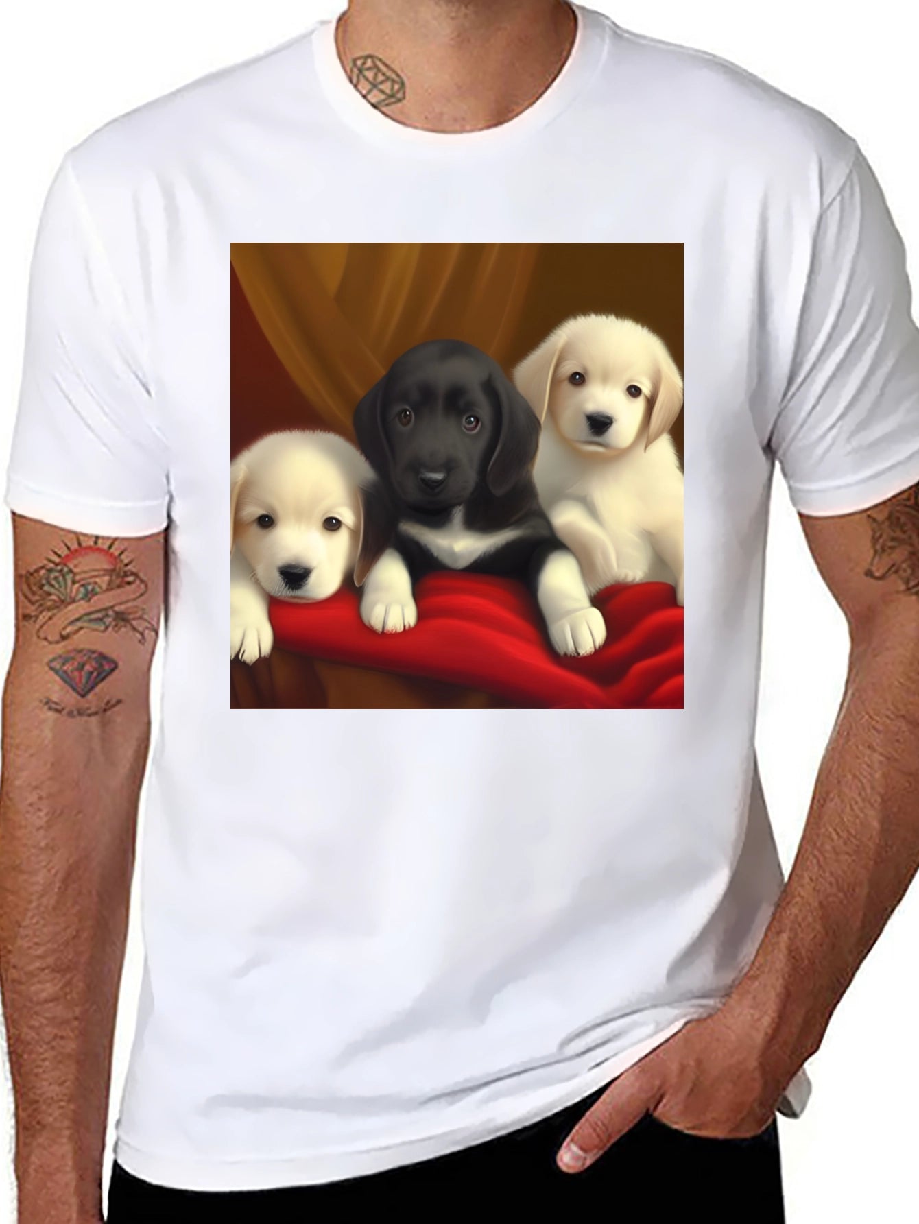 Puppy Trio Graphic Tee - Cute Dog Lover T-Shirt