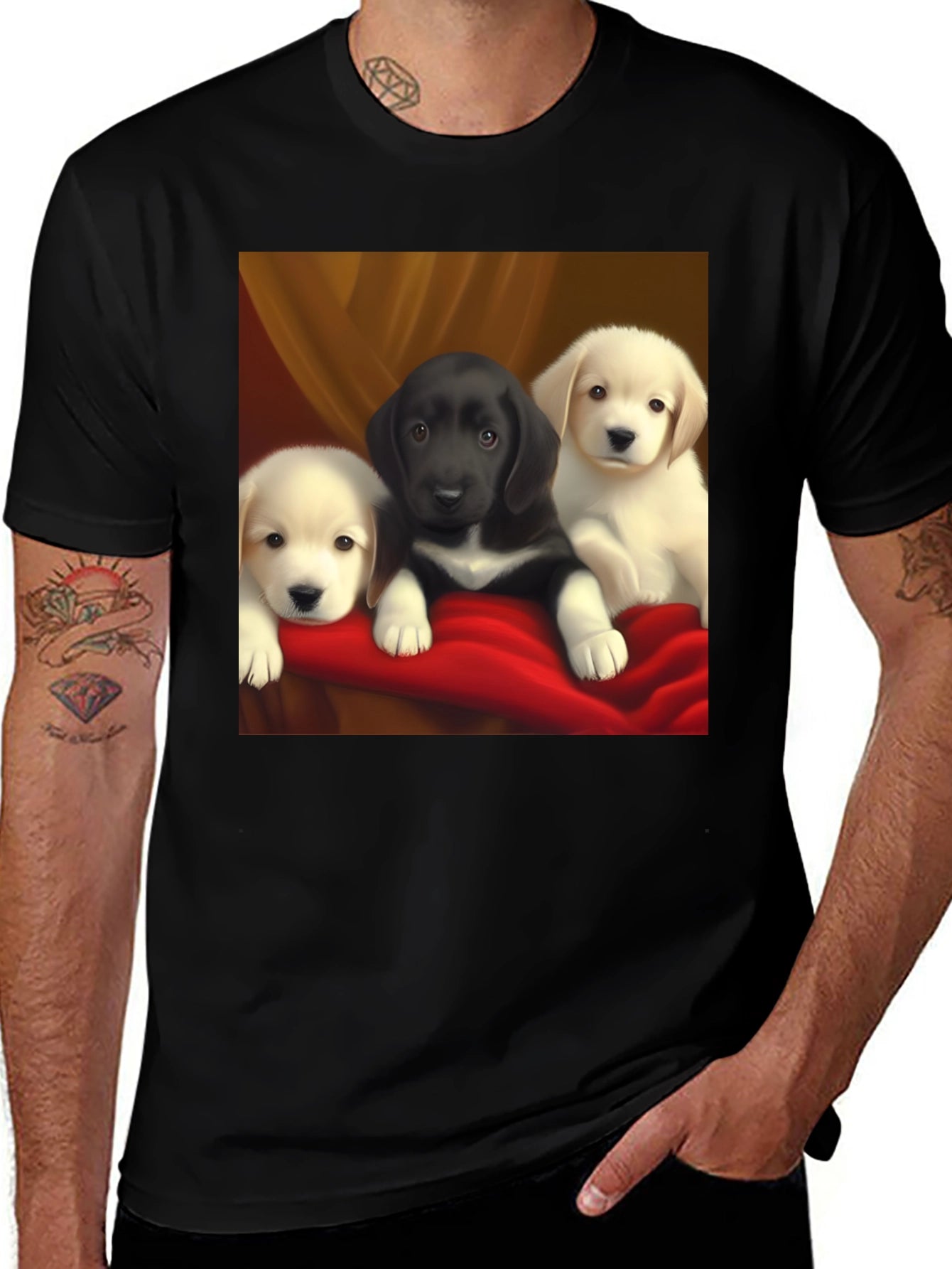 Puppy Trio Graphic Tee - Cute Dog Lover T-Shirt