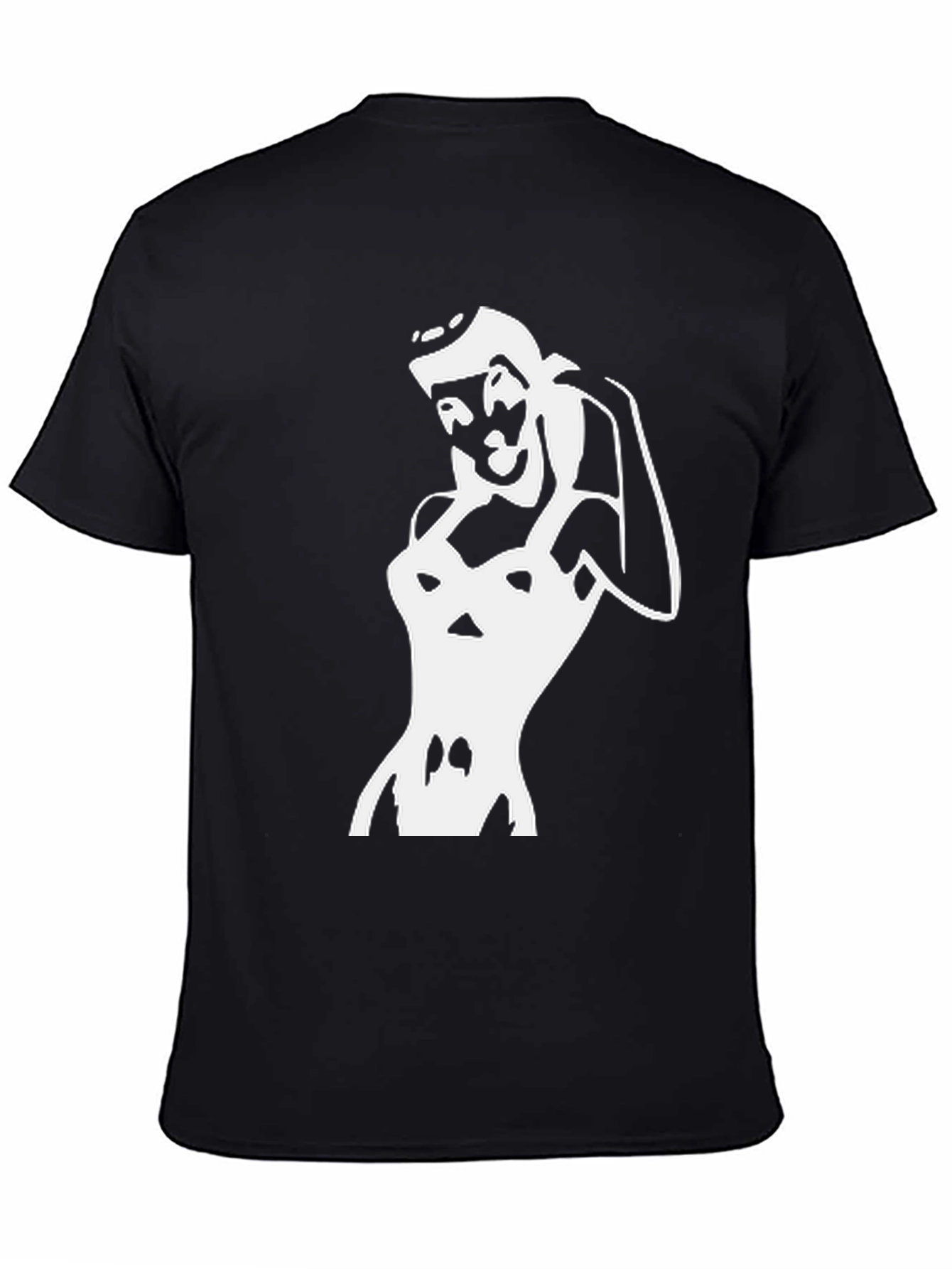 Retro Pin-Up Girl Graphic Black T-Shirt